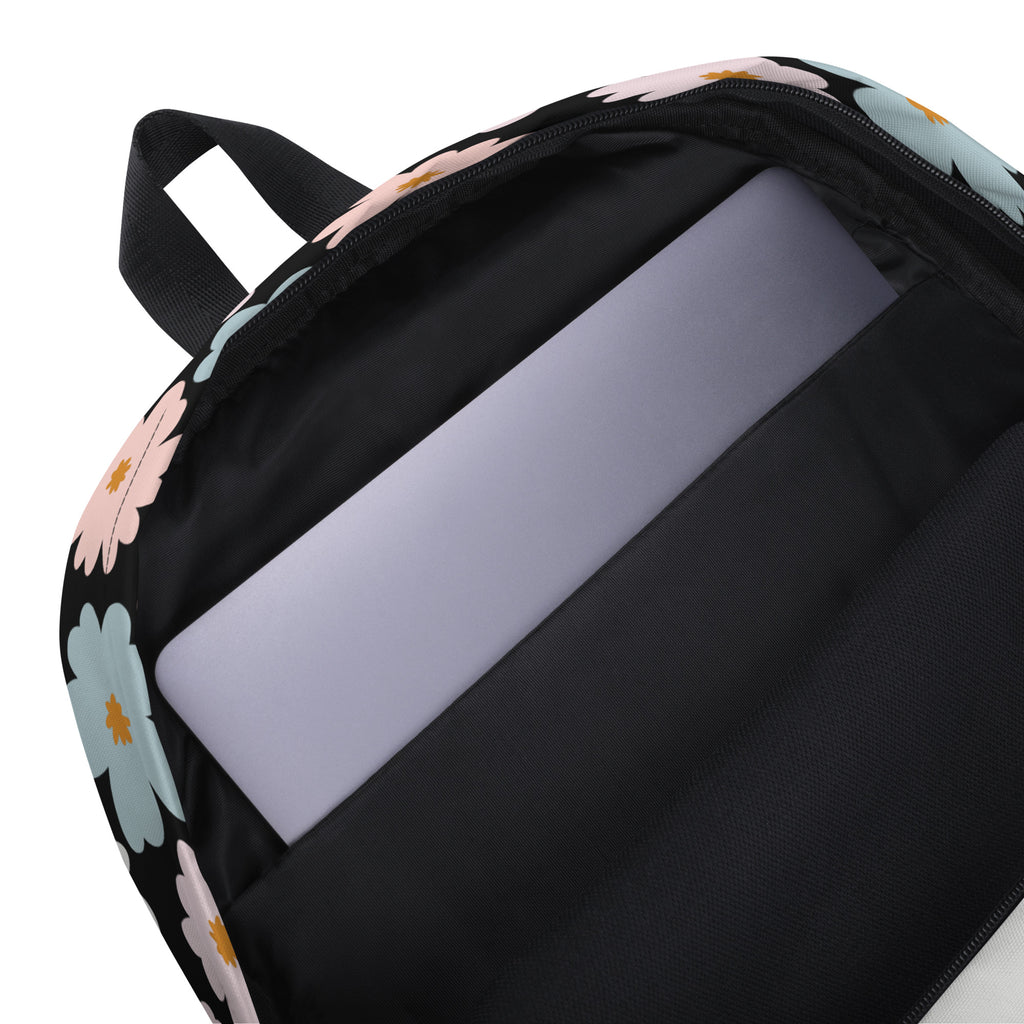 Girls Retro Floral Backpack - Water-Resistant School Bag With Adjustable Padded Straps & Breathable Mesh Back