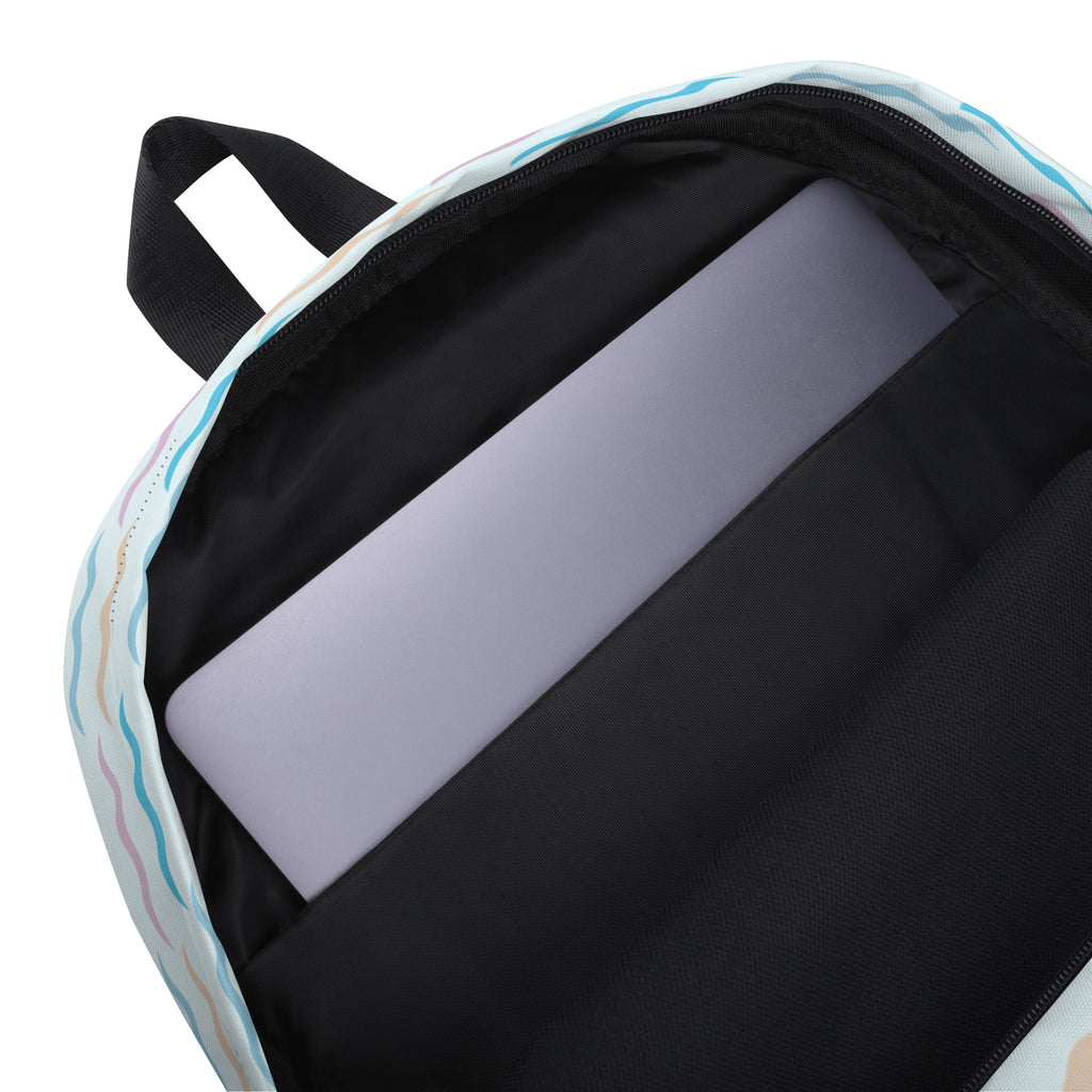 Kids Colorful Ocean Waves Backpack - Water-Resistant School Bag With Adjustable Padded Straps & Breathable Mesh Back