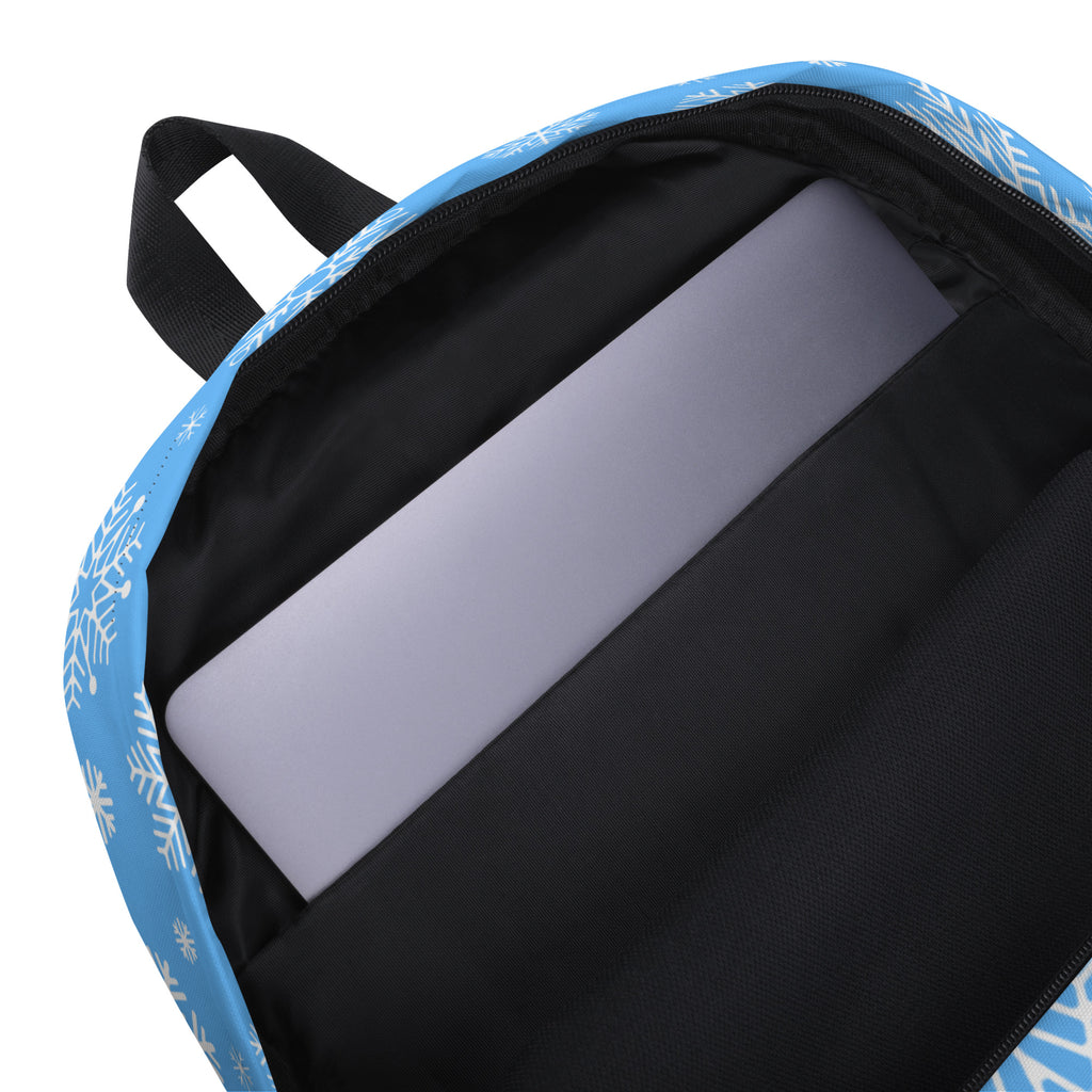 Kids Blue Snowflakes Backpack - Water-Resistant School Bag With Adjustable Padded Straps & Breathable Mesh Back