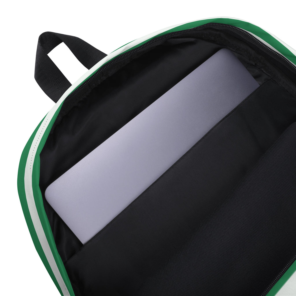 Kids Striped Green Christmas Backpack - Water-Resistant School Bag With Adjustable Padded Straps & Breathable Mesh Back