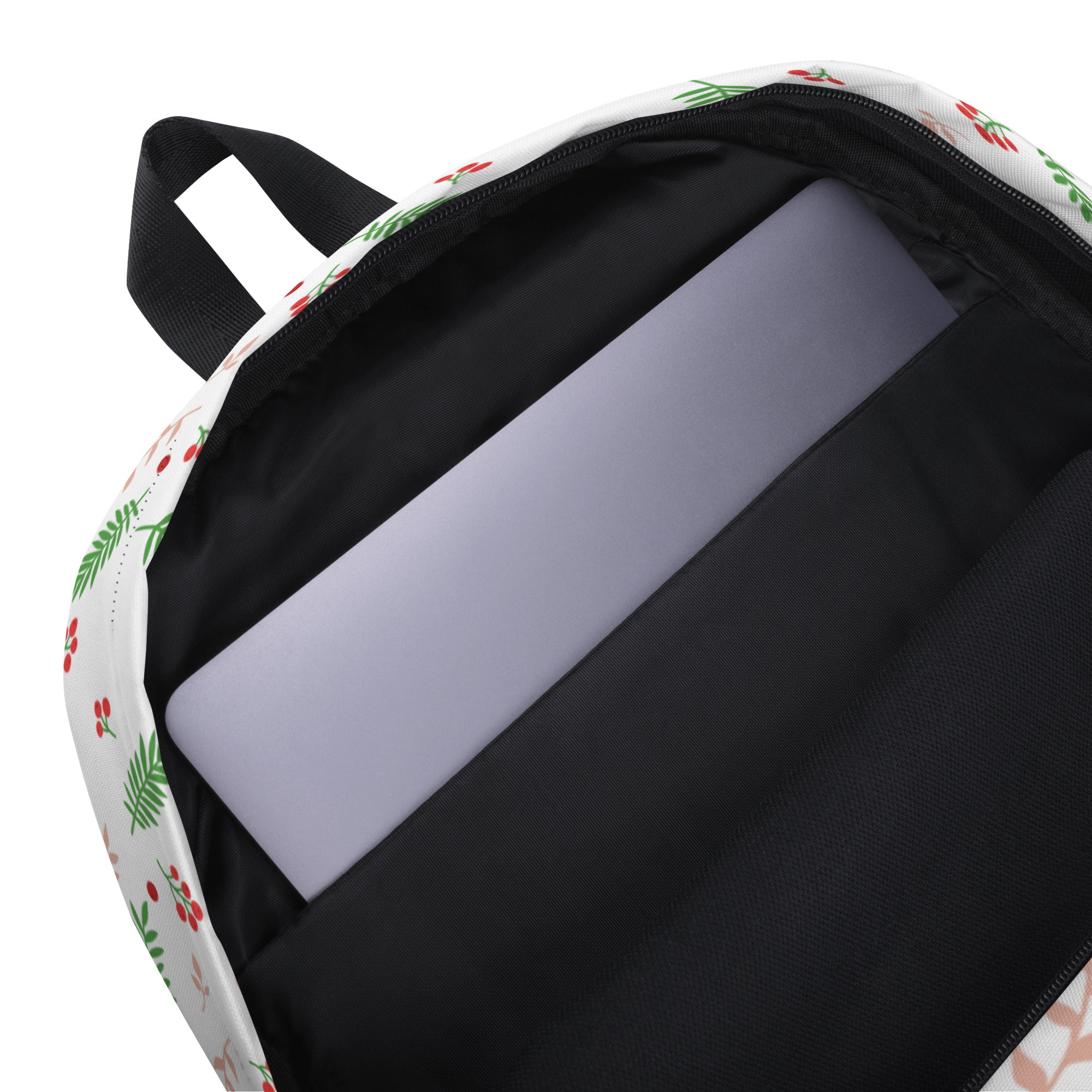 Kids Christmas Holly Leaves Backpack - Water-Resistant School Bag With Adjustable Padded Straps & Breathable Mesh Back