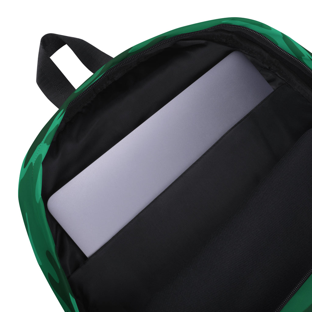 Kids Green Camouflage Backpack - Water-Resistant School Bag With Adjustable Padded Straps & Breathable Mesh Back