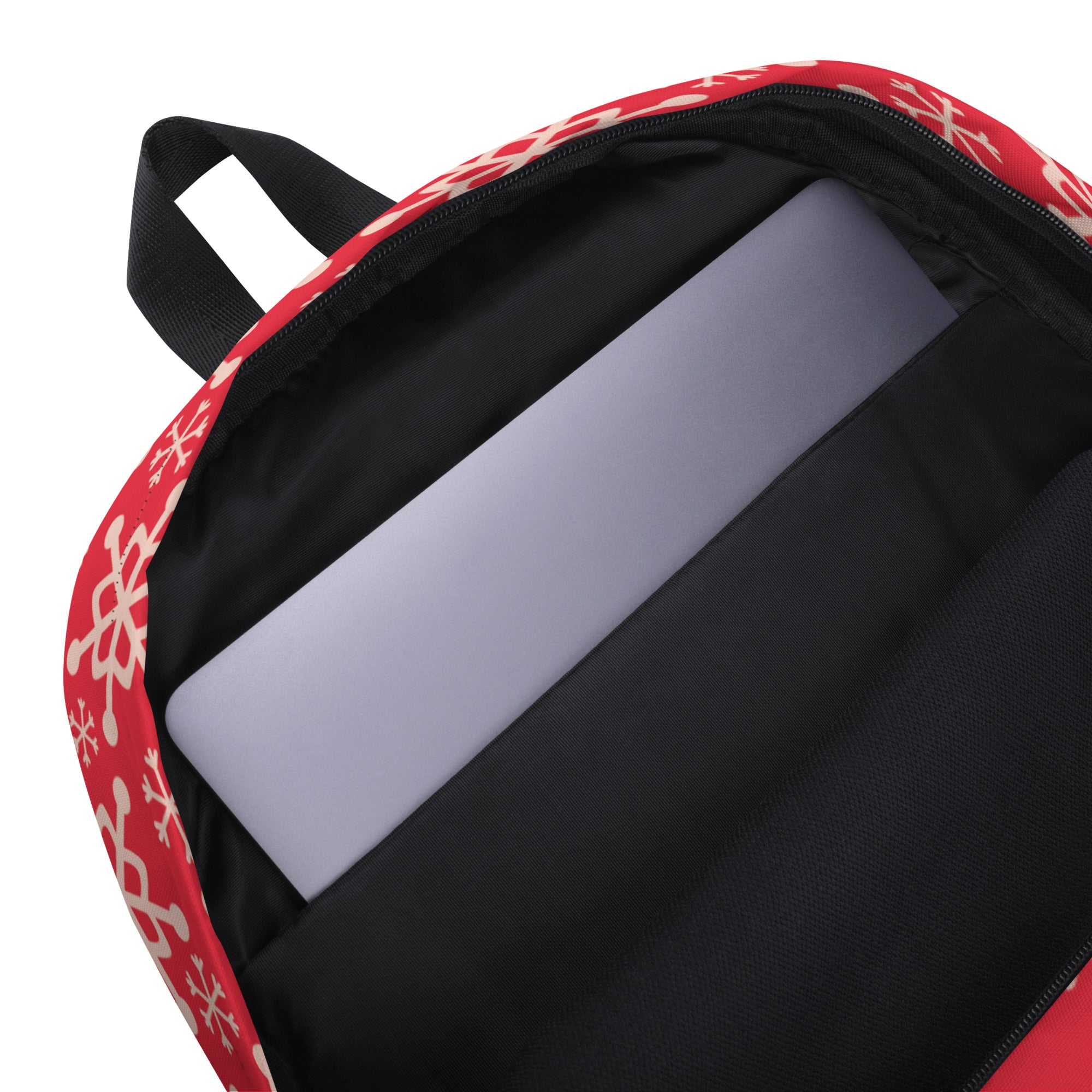 Kids Red Snowflake Backpack - Water-Resistant School Bag With Adjustable Padded Straps & Breathable Mesh Back