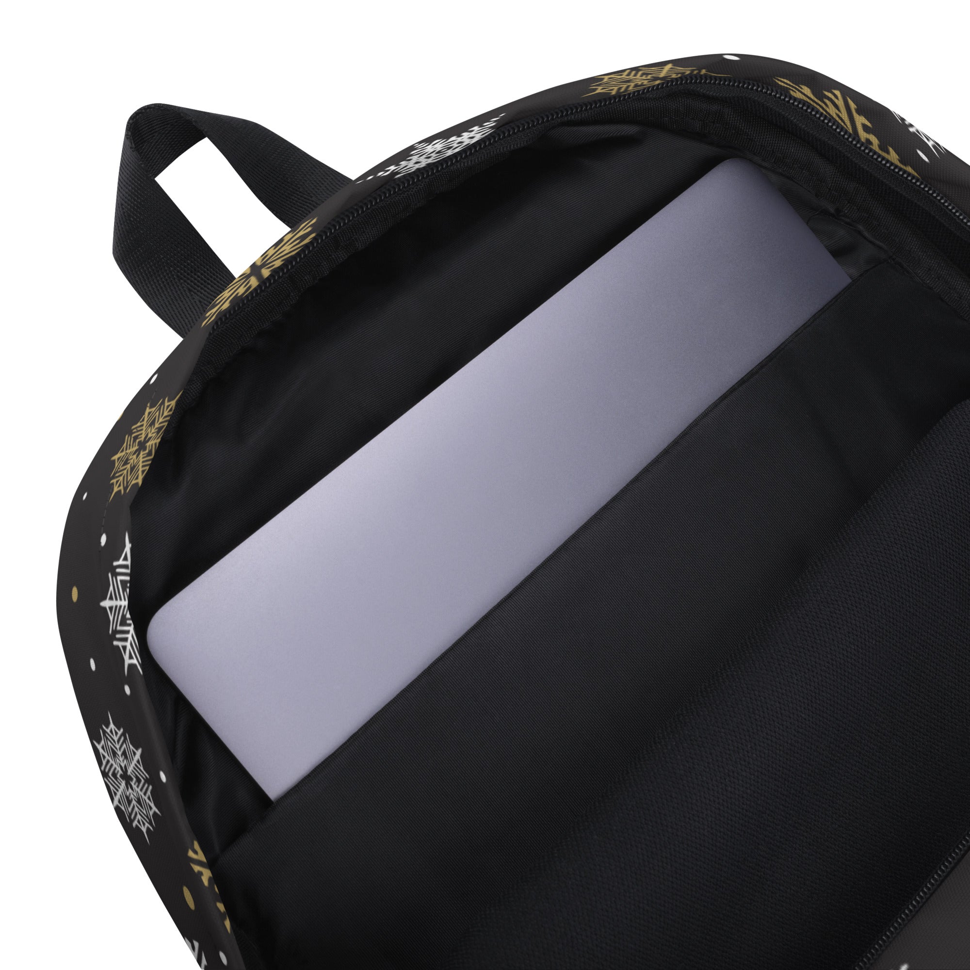 Kids Golden Snowflake Backpack - Water-Resistant School Bag With Adjustable Padded Straps & Breathable Mesh Back