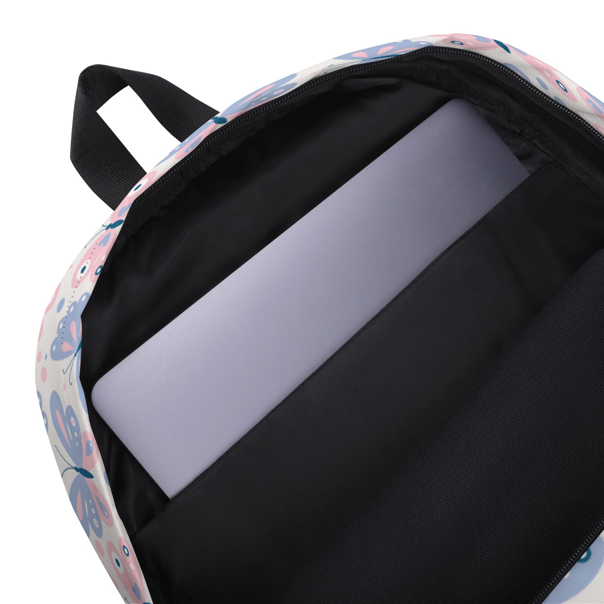 Girls Butterfly Print Backpack - Water-Resistant School Bag With Adjustable Padded Straps & Breathable Mesh Back