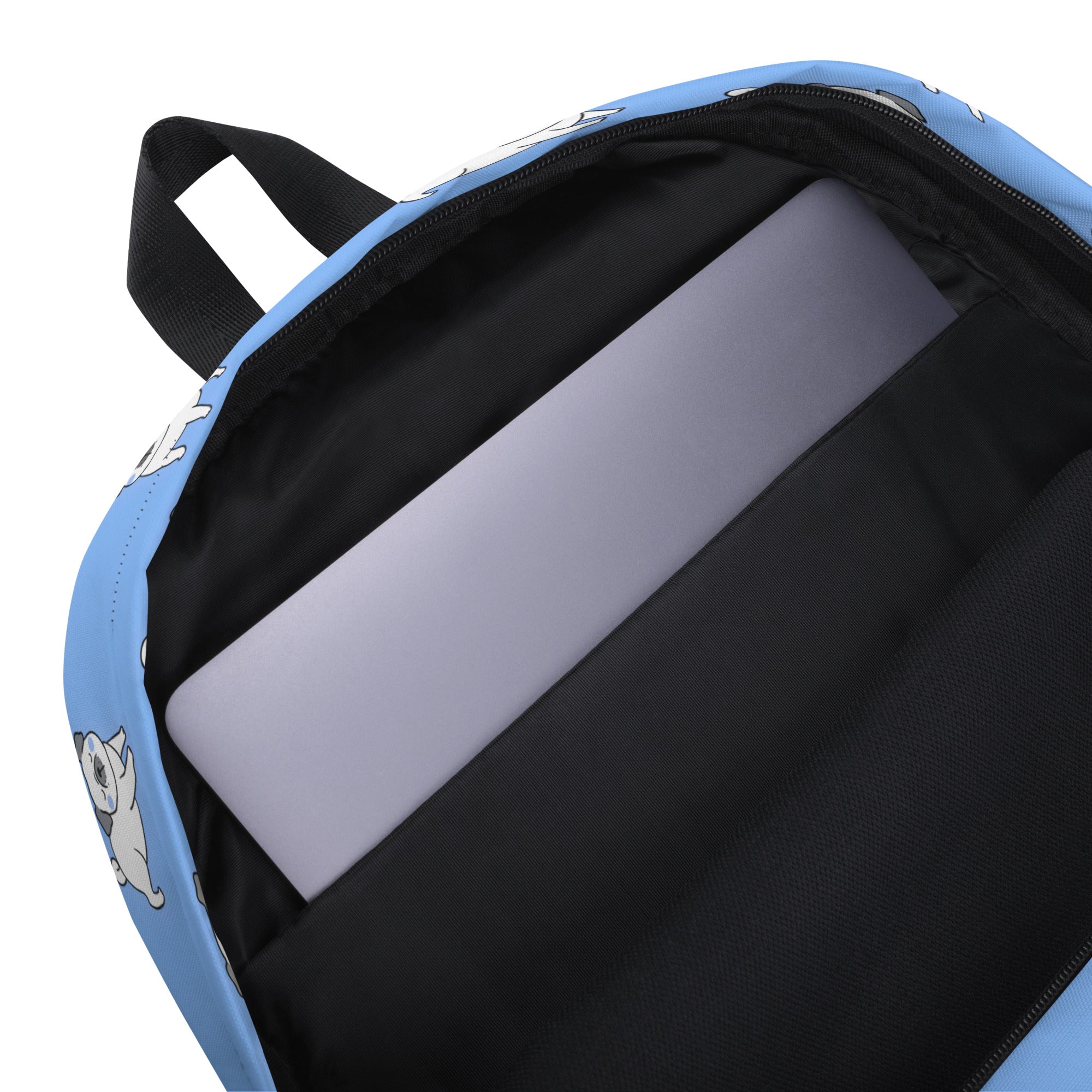Kids Blue Pug Backpack - Water-Resistant School Bag With Adjustable Padded Straps & Breathable Mesh Back