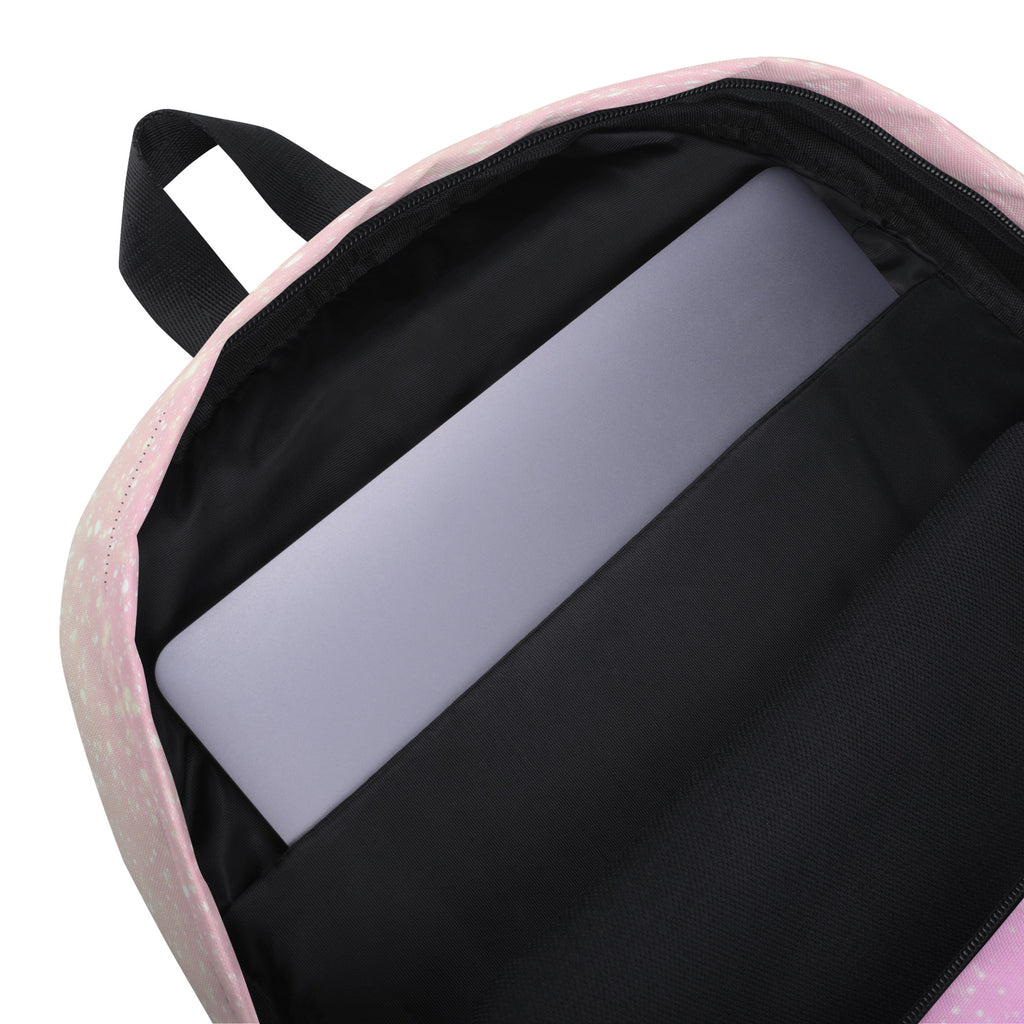 Girls Faux Sparkle Effect Rainbow Backpack - Water-Resistant School Bag With Adjustable Padded Straps & Breathable Mesh Back