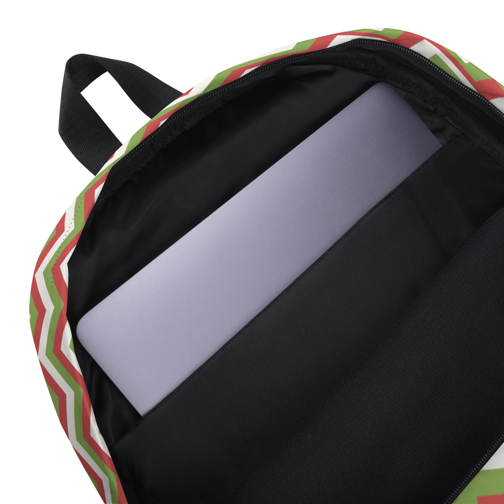 Kids Christmas Chevron Backpack - Water-Resistant School Bag With Adjustable Padded Straps & Breathable Mesh Back