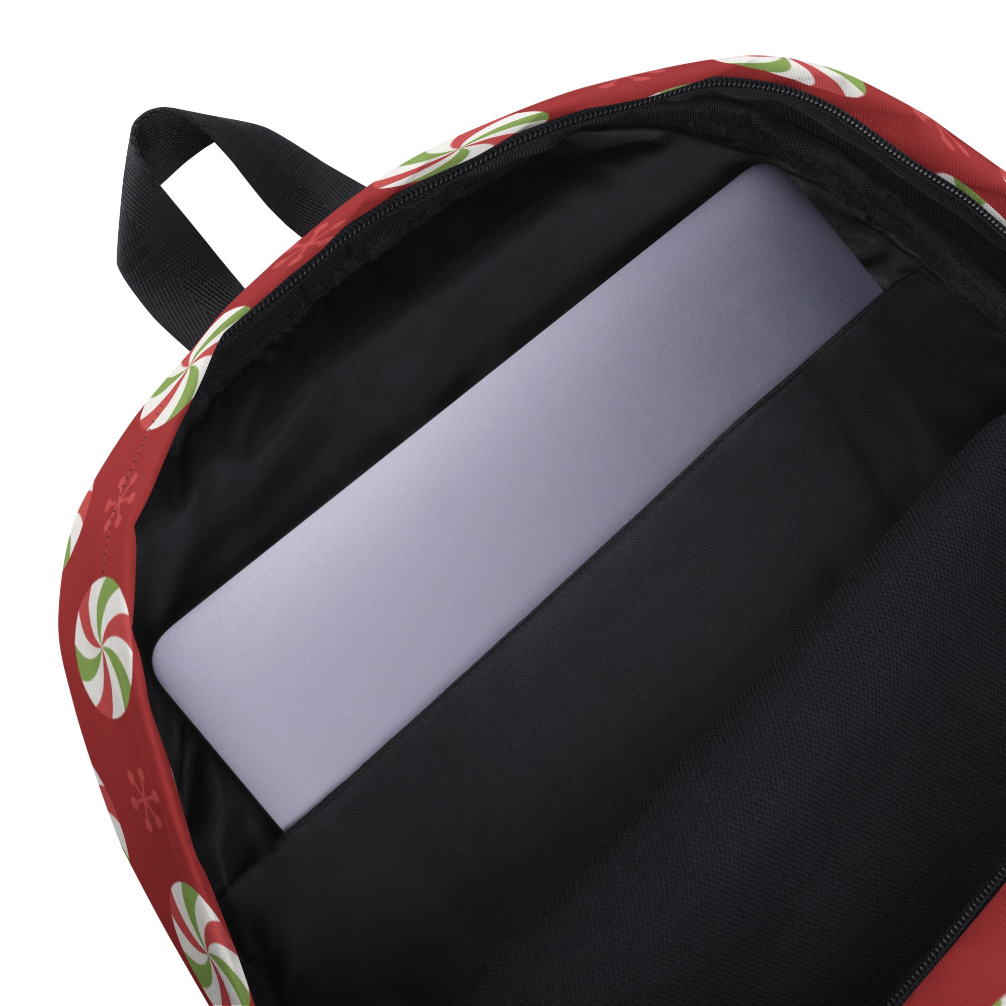 Kids Peppermint Christmas Backpack - Water-Resistant School Bag With Adjustable Padded Straps & Breathable Mesh Back