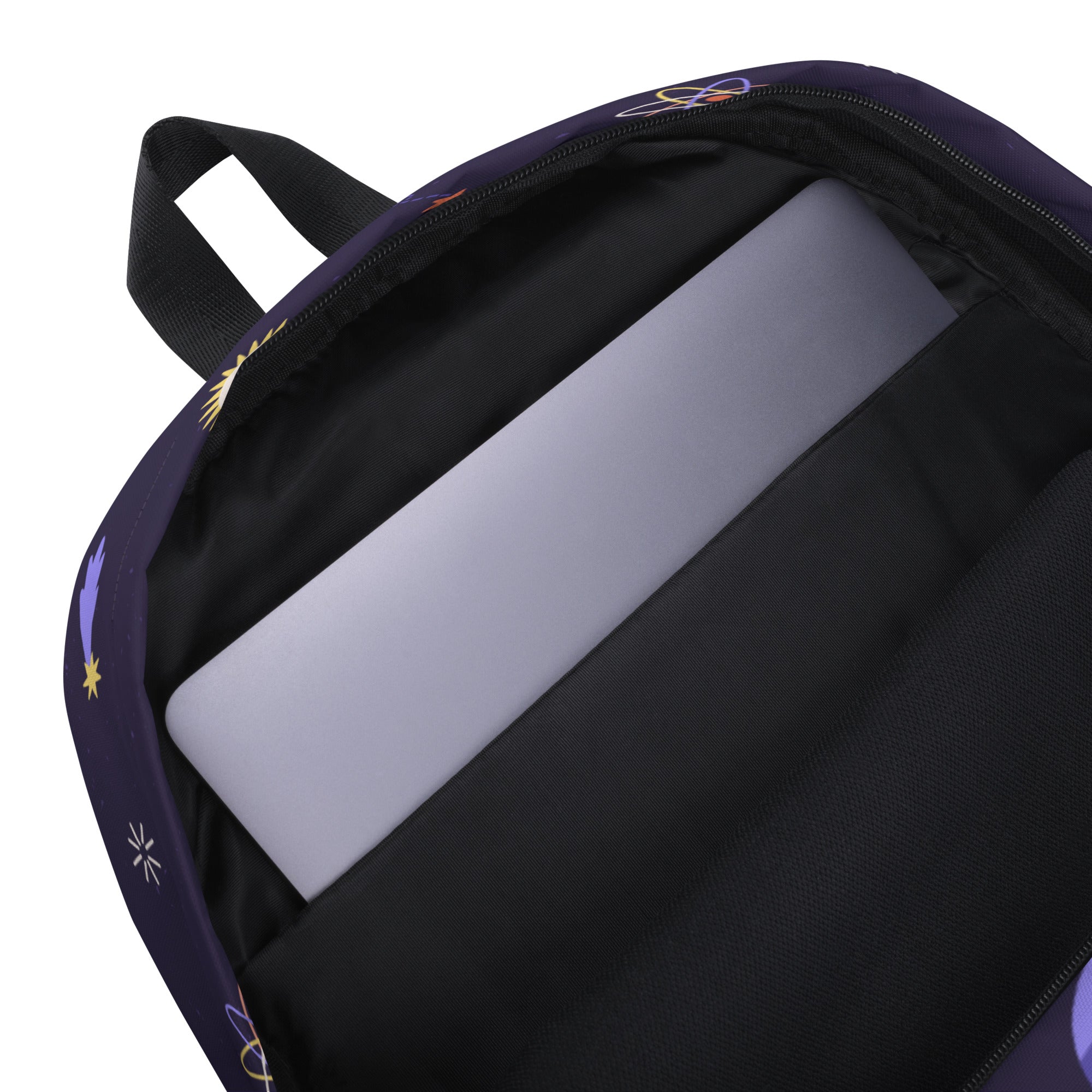 Girls Purple Galaxy Space Backpack - Water-Resistant School Bag With Adjustable Padded Straps & Breathable Mesh Back