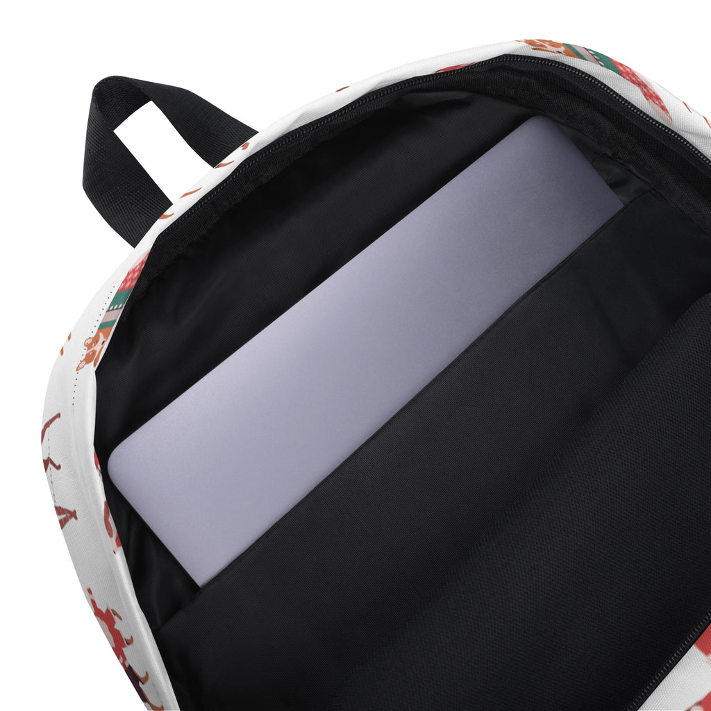 Kids Christmas Dogs Backpack - Water-Resistant School Bag With Adjustable Padded Straps & Breathable Mesh Back