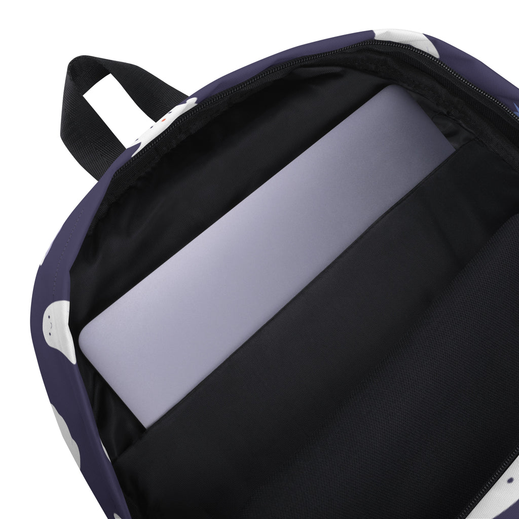 Girls Purple Ghost Halloween Backpack - Water-Resistant School Bag With Adjustable Padded Straps & Breathable Mesh Back