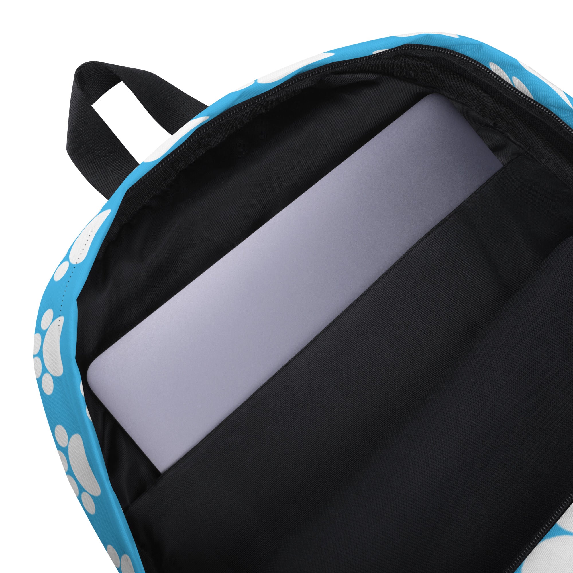 Kids Light Blue Paw Print Backpack - Water-Resistant School Bag With Adjustable Padded Straps & Breathable Mesh Back