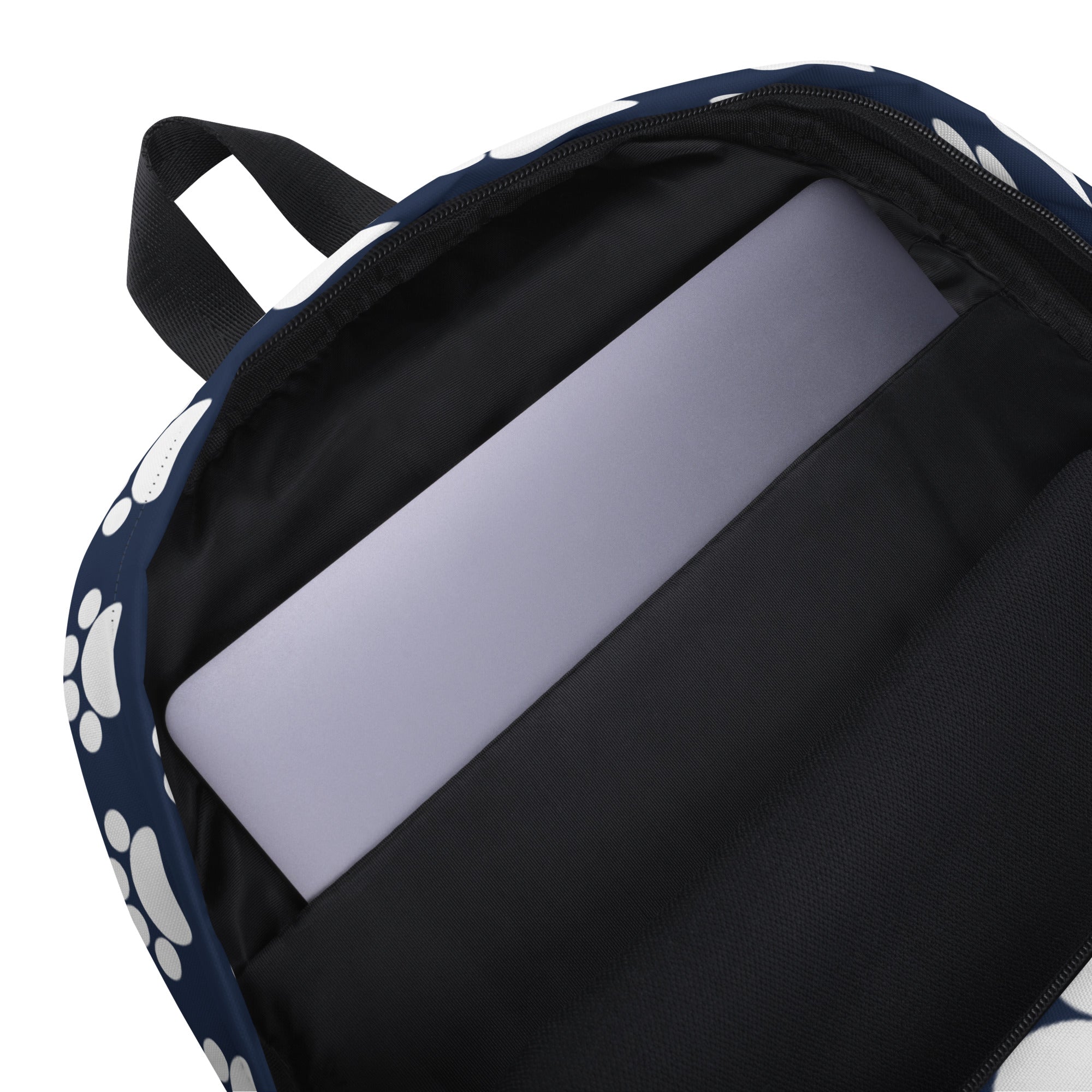 Kids Navy Paw Print Backpack - Water-Resistant School Bag With Adjustable Padded Straps & Breathable Mesh Back