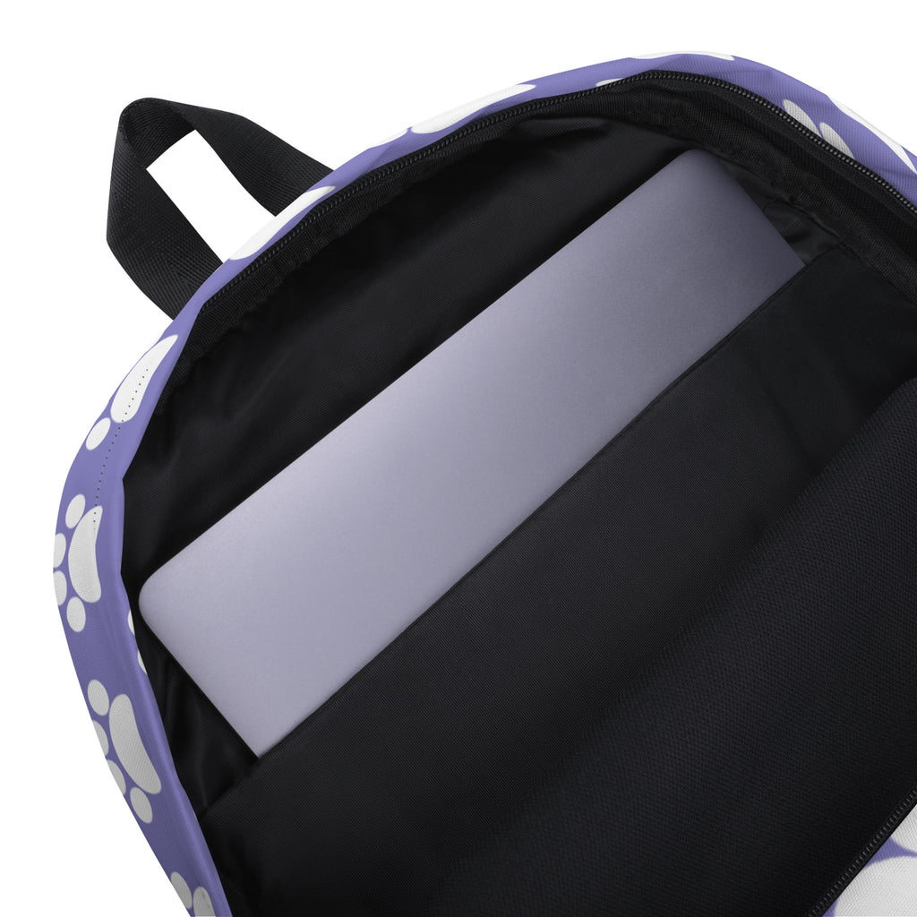 Girls Light Purple Print Backpack - Water-Resistant School Bag With Adjustable Padded Straps & Breathable Mesh Back