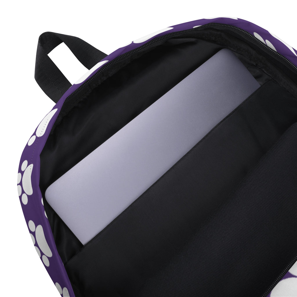 Girls Purple Print Backpack - Water-Resistant School Bag With Adjustable Padded Straps & Breathable Mesh Back