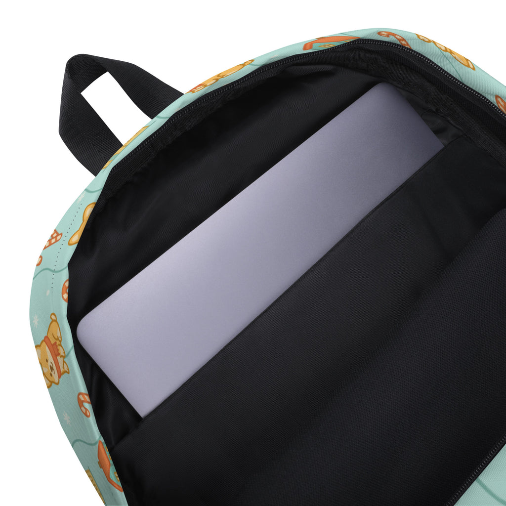 Kids Corgi Winter Winderland Backpack - Water-Resistant School Bag With Adjustable Padded Straps & Breathable Mesh Back