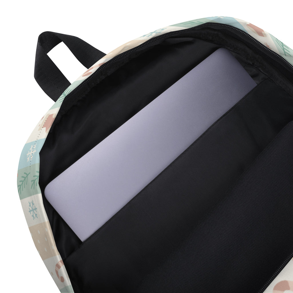 Kids Christmas Stripe Backpack - Water-Resistant School Bag With Adjustable Padded Straps & Breathable Mesh Back
