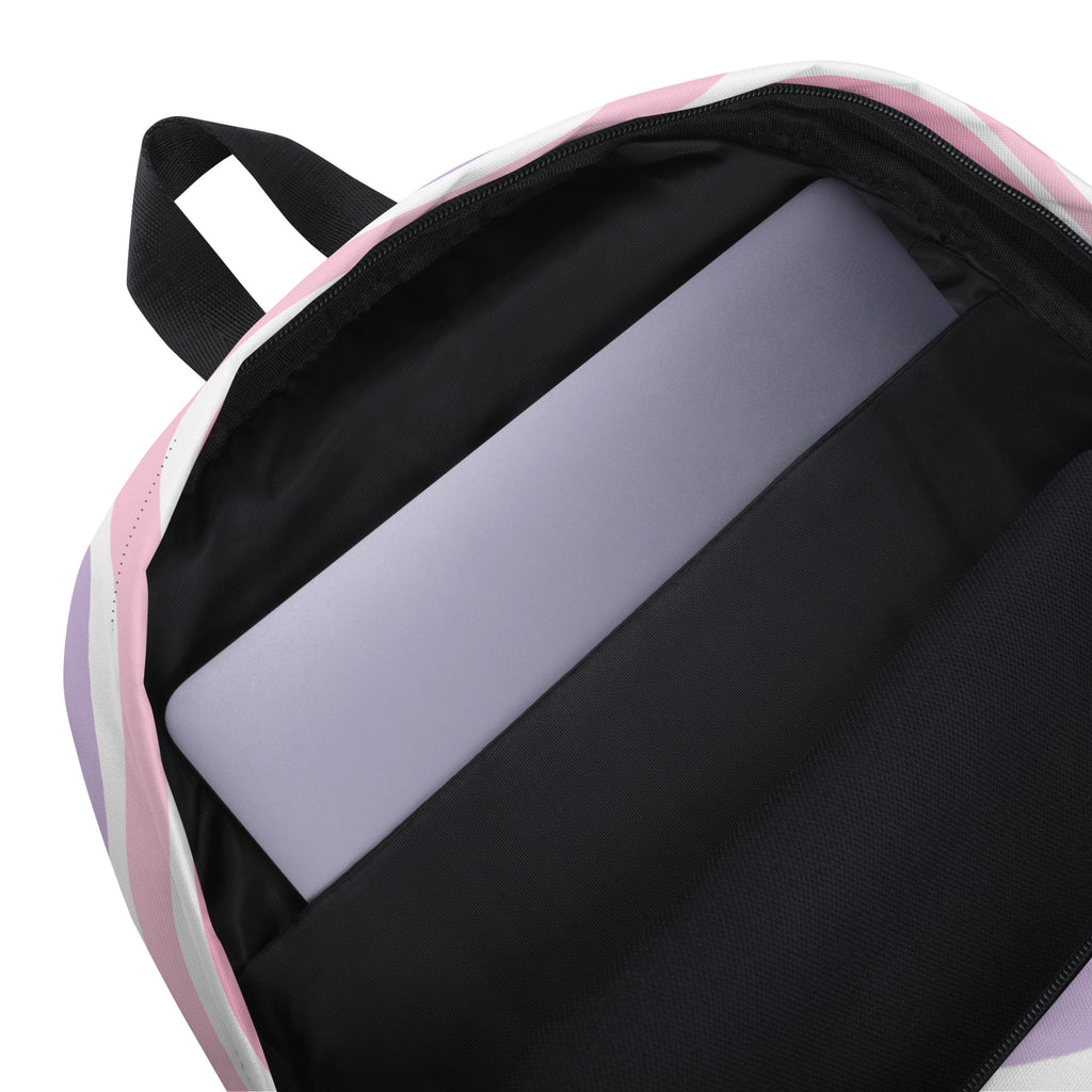 Girls Pink Wave Backpack - Water-Resistant School Bag With Adjustable Padded Straps & Breathable Mesh Back