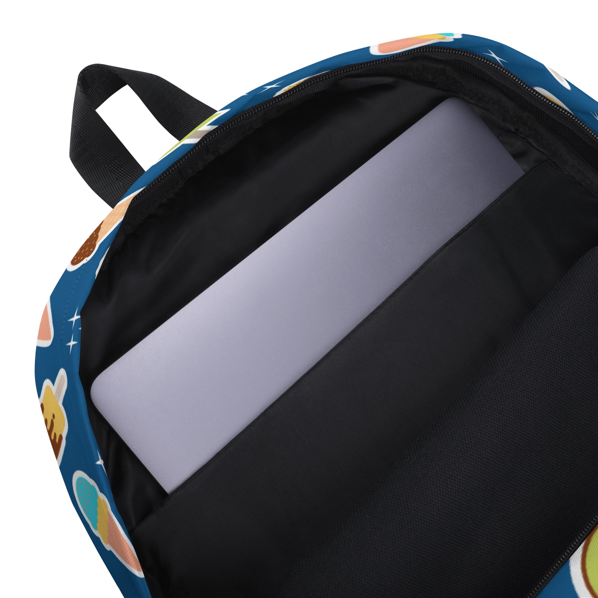Girls Blue Ice Cream Backpack - Water-Resistant School Bag With Adjustable Padded Straps & Breathable Mesh Back