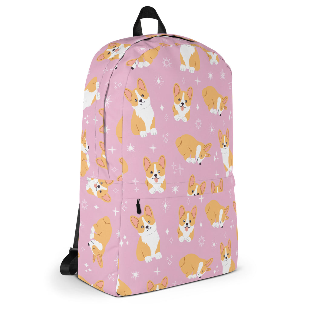 Girls Pink Corgi Dog Backpack