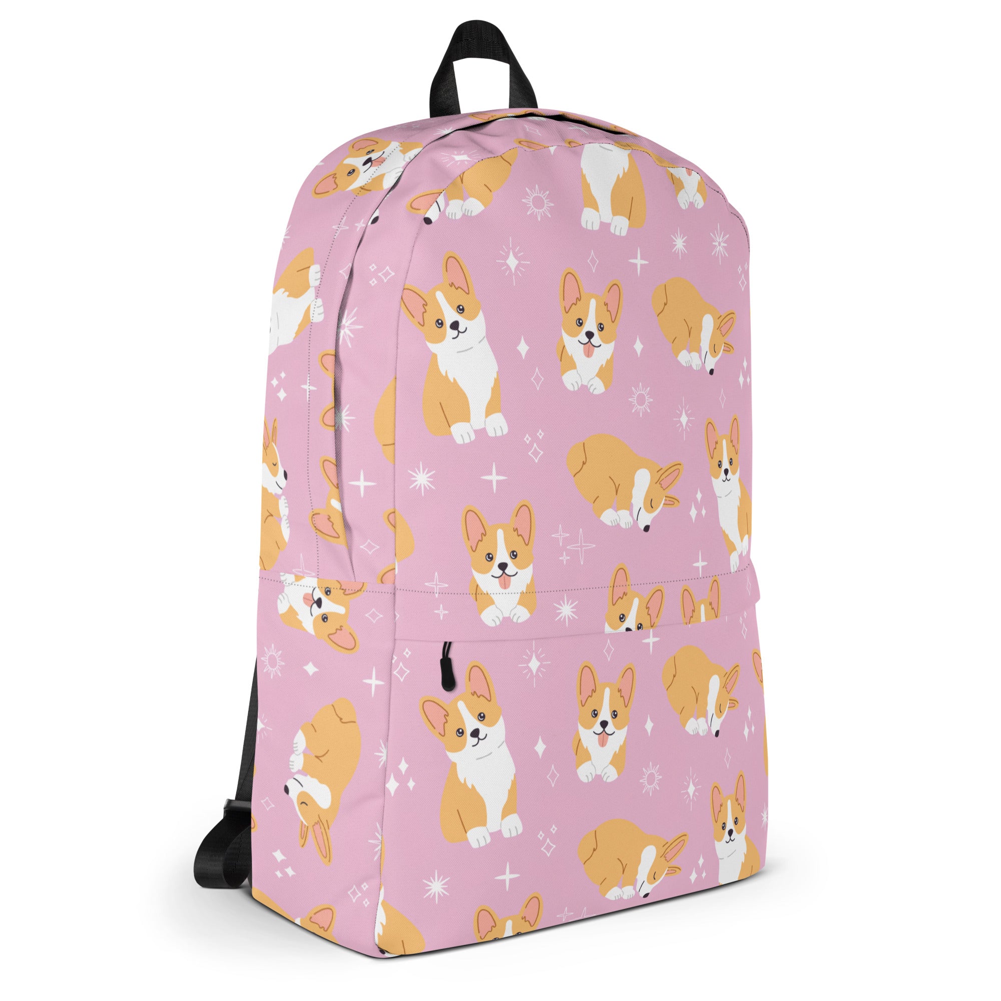 Girls Pink Corgi Dog Backpack