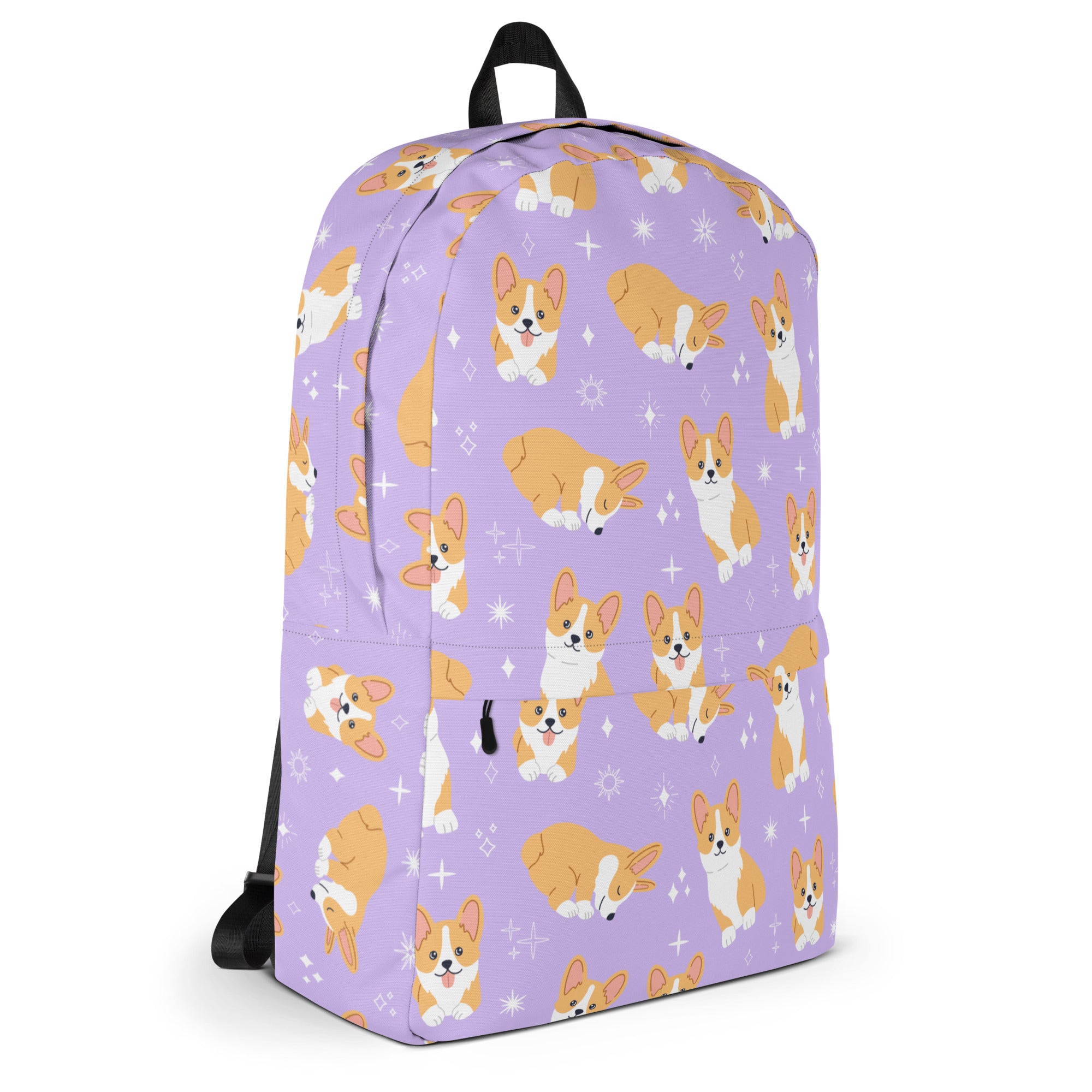 Girls Purple Corgi Dog Backpack