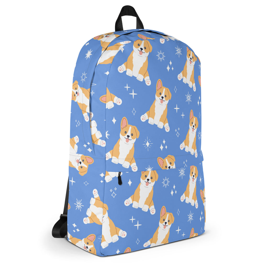 Kids Blue Corgi Dog Backpack