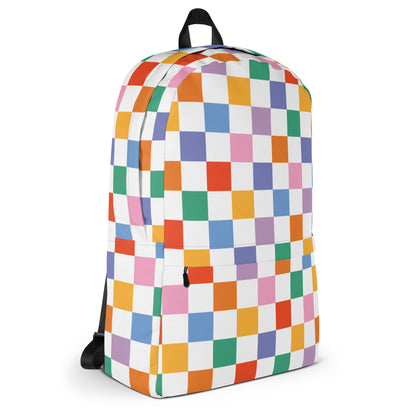 Kids Rainbow Checkerboard Backpack