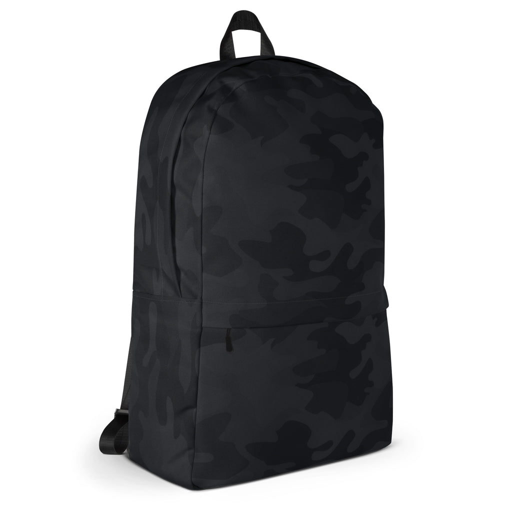 Kids black camouflage backpack with sleek minimalist design and durable fabric for everyday use