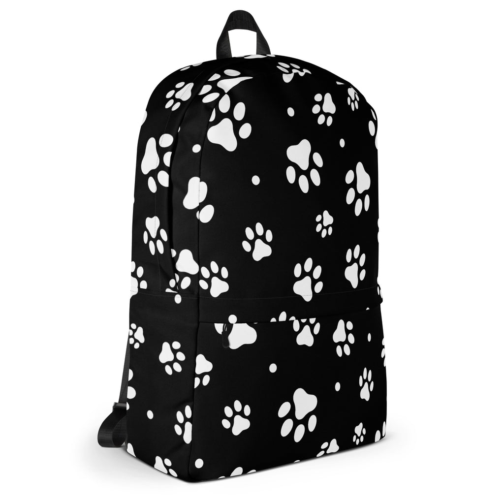 Kids Black Paw Print Backpack