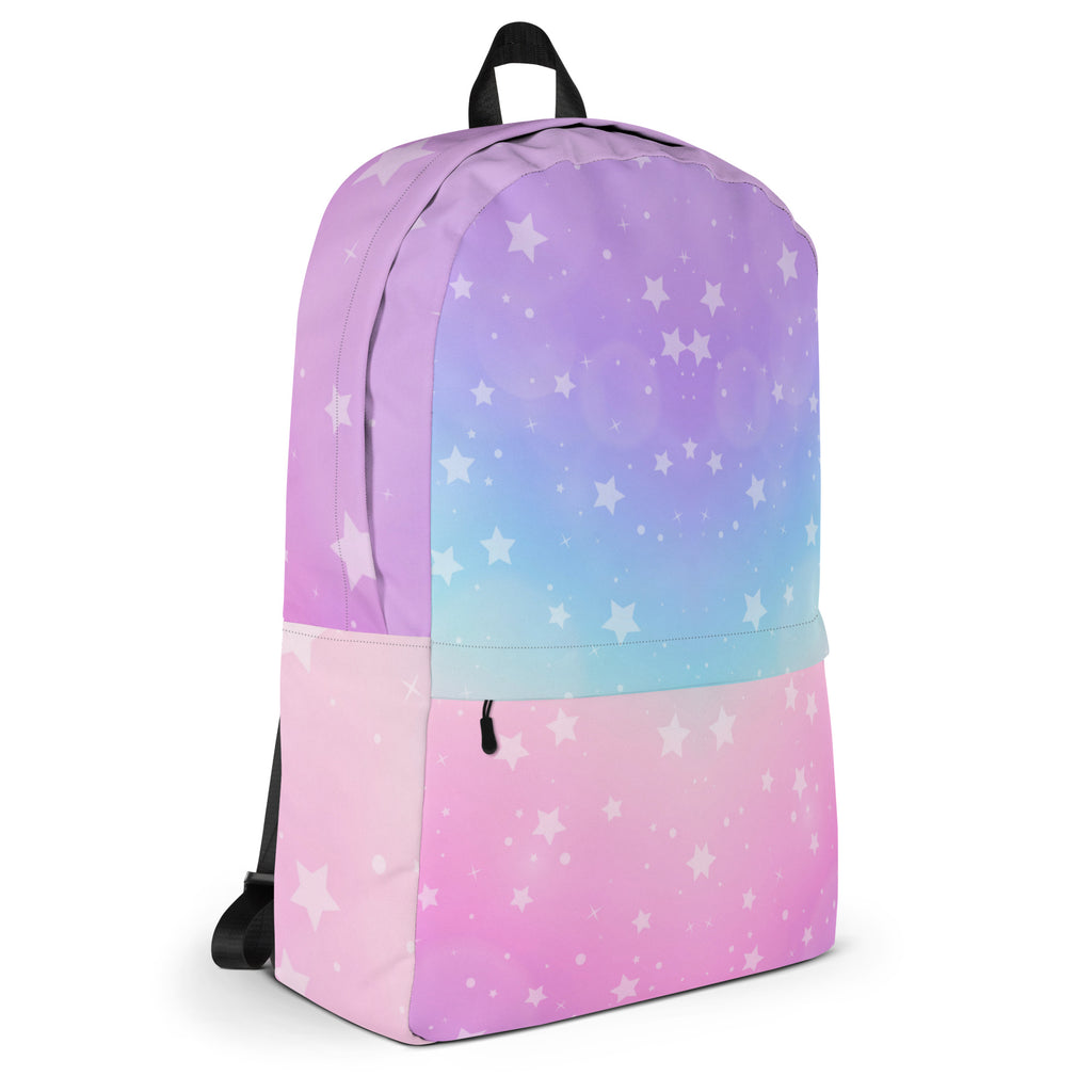 Girls Rainbow Stars Backpack - Water-Resistant School Bag With Adjustable Padded Straps & Breathable Mesh Back