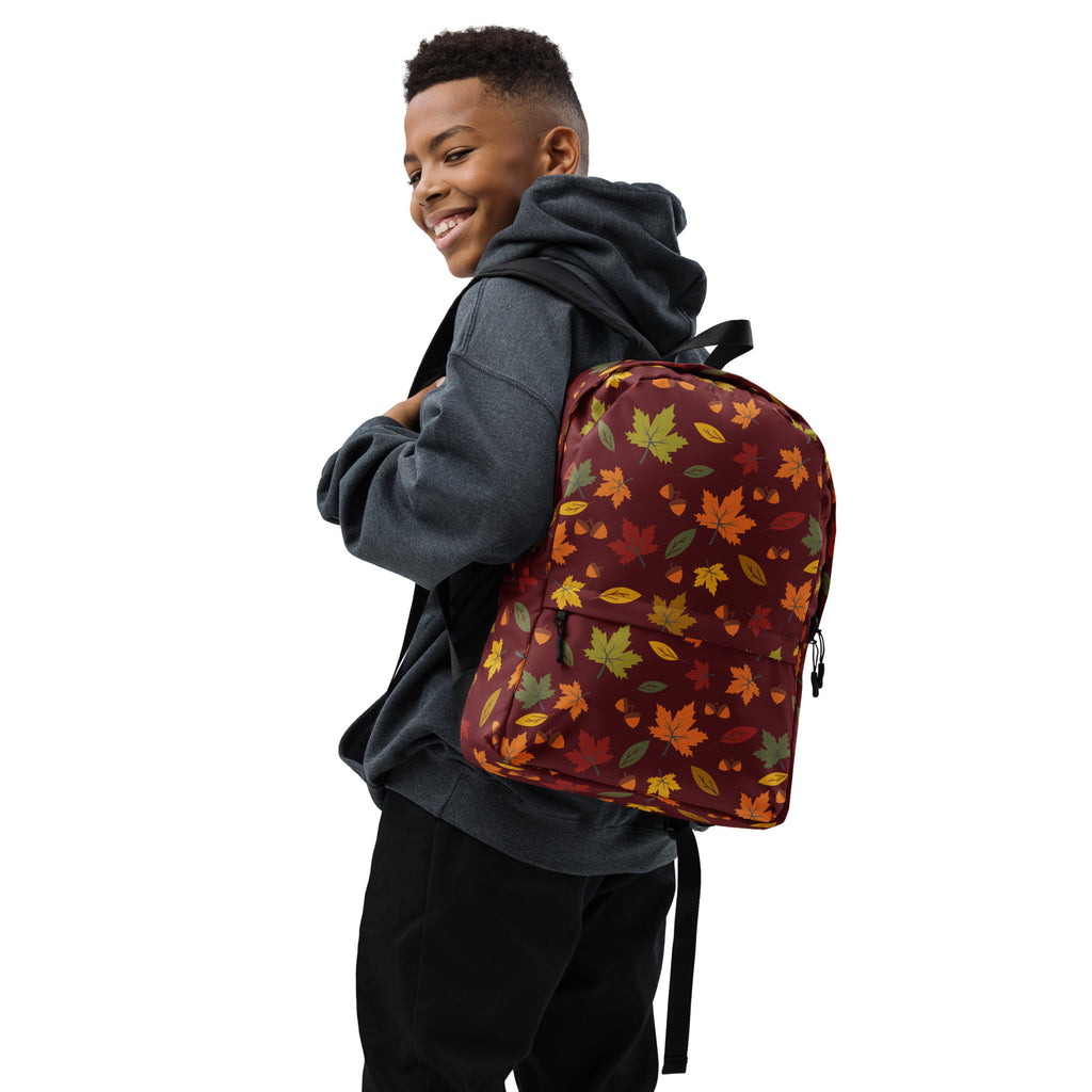 Kids Fall Leaves Backpack - Water-Resistant School Bag With Adjustable Padded Straps & Breathable Mesh Back