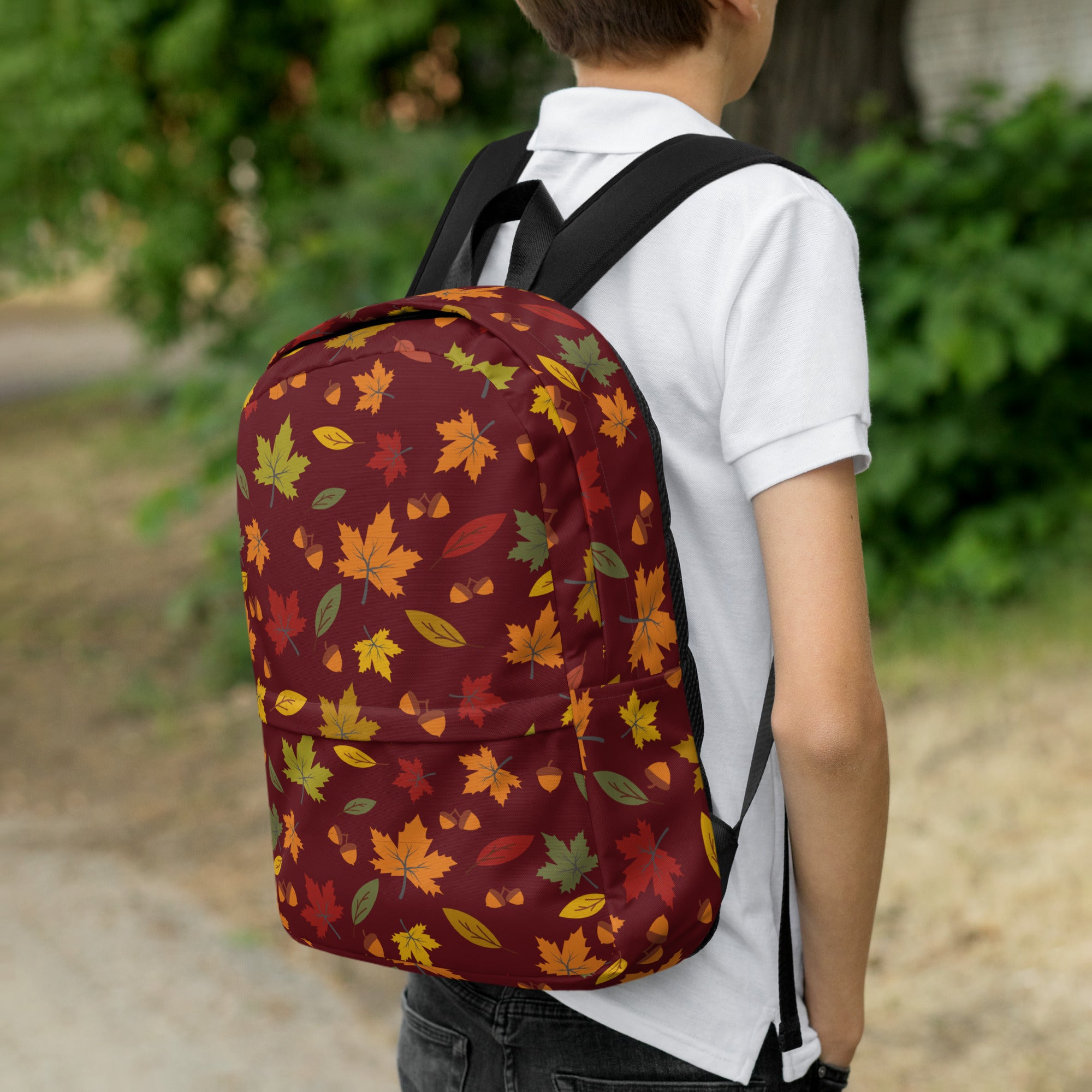 Kids Fall Leaves Backpack - Water-Resistant School Bag With Adjustable Padded Straps & Breathable Mesh Back