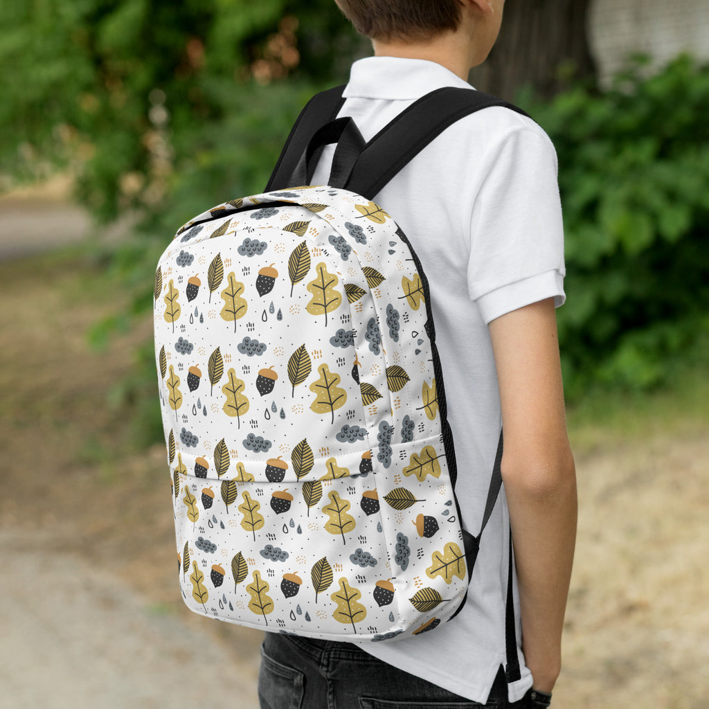 Kids Autumn Acorn Backpack - Water-Resistant School Bag With Adjustable Padded Straps & Breathable Mesh Back