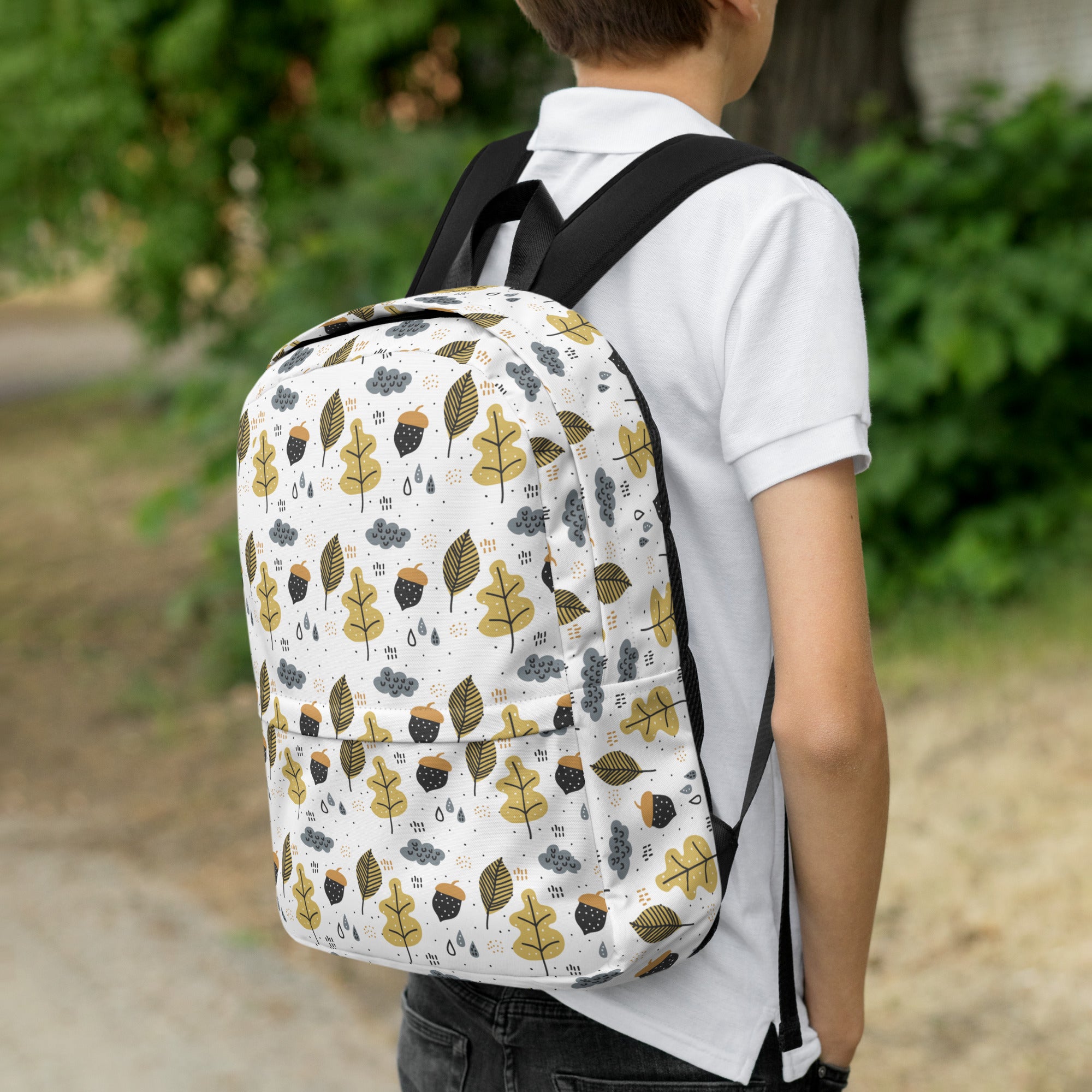 Kids Autumn Acorn Backpack - Water-Resistant School Bag With Adjustable Padded Straps & Breathable Mesh Back