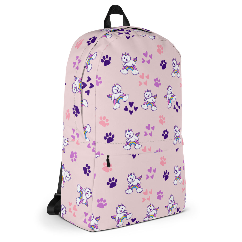 Girls Pink Caticorn Backpack - Water-Resistant School Bag With Adjustable Padded Straps & Breathable Mesh Back