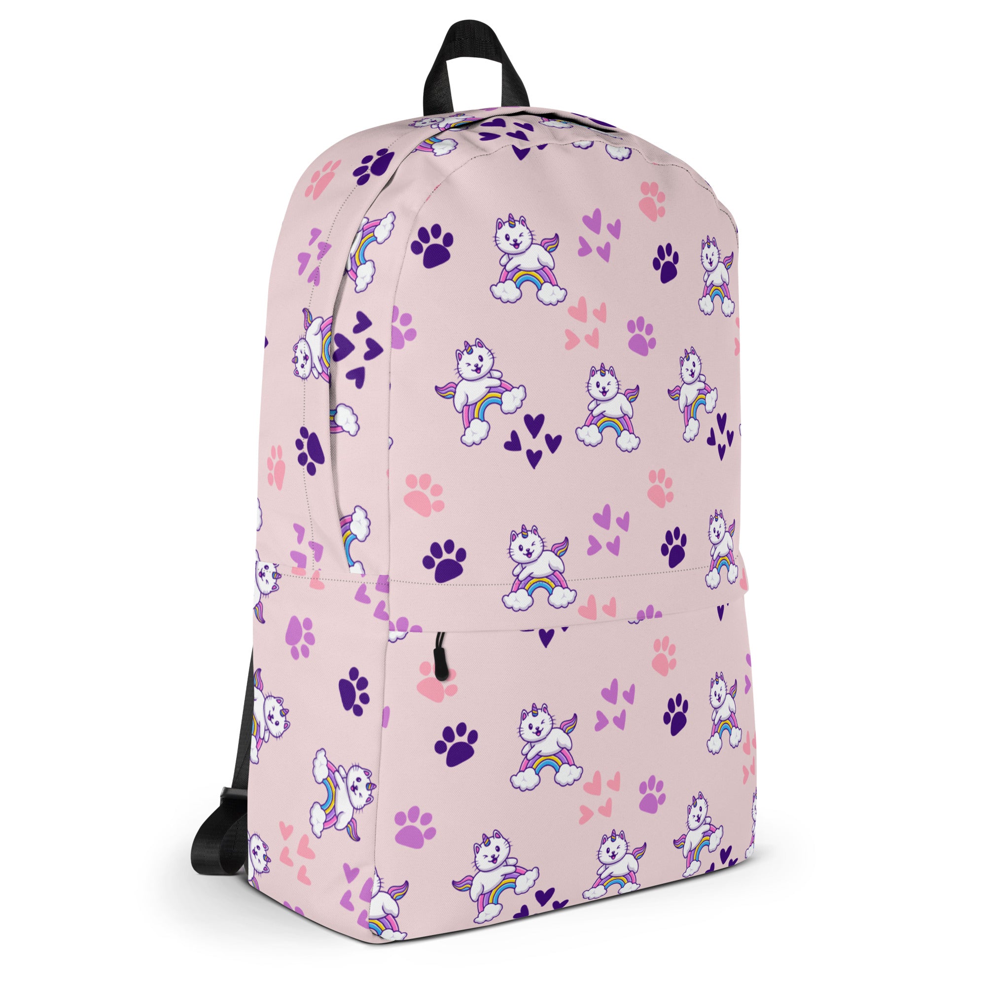 Girls Pink Caticorn Backpack - Water-Resistant School Bag With Adjustable Padded Straps & Breathable Mesh Back