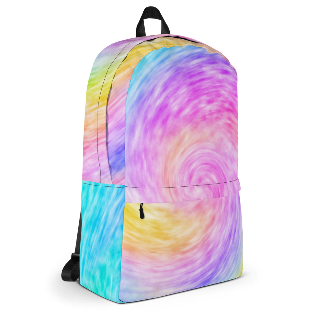 Kids Rainbow Tie Dye Backpack - Water-Resistant School Bag With Adjustable Padded Straps & Breathable Mesh Back