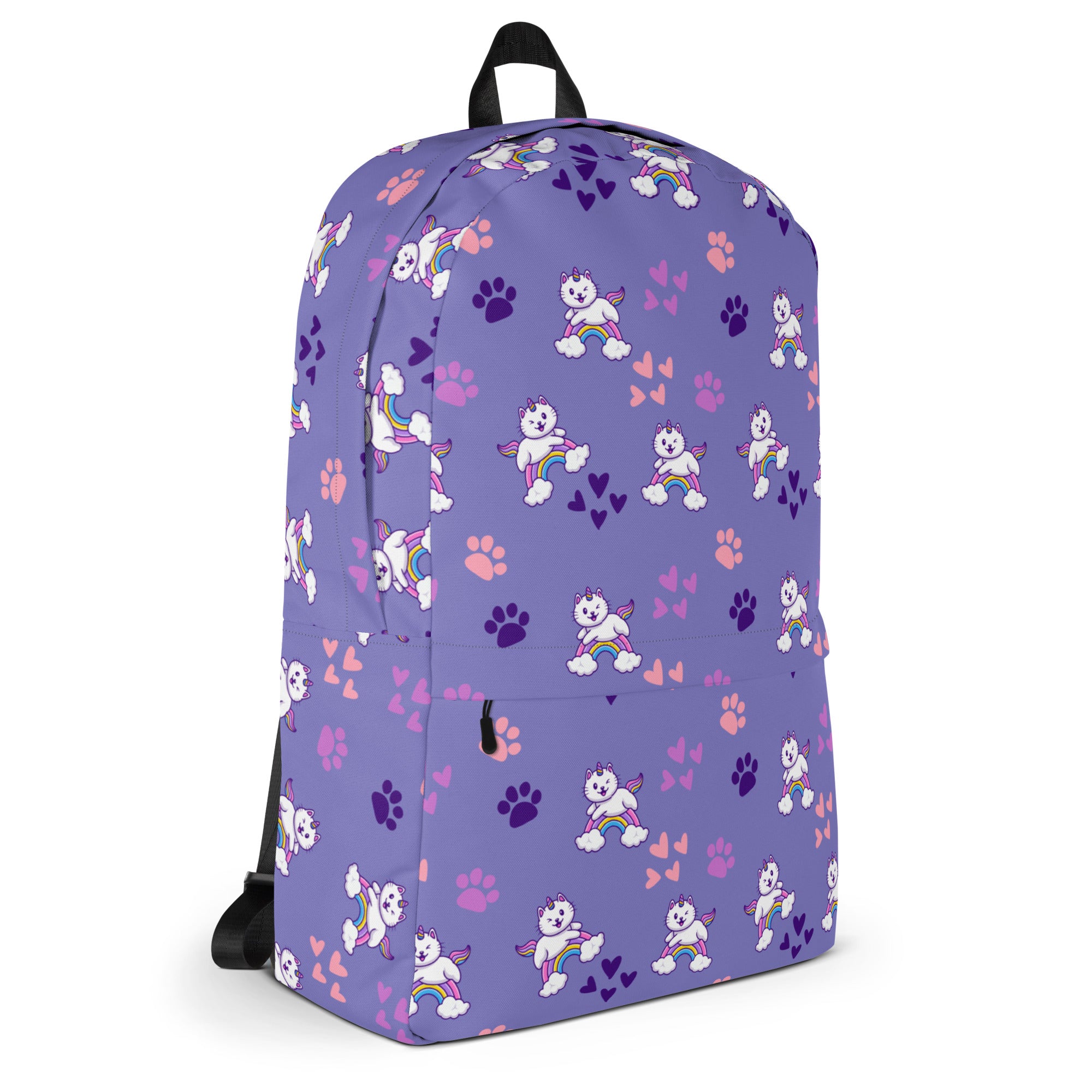 Girls Purple Caticorn Backpack - Water-Resistant School Bag With Adjustable Padded Straps & Breathable Mesh Back