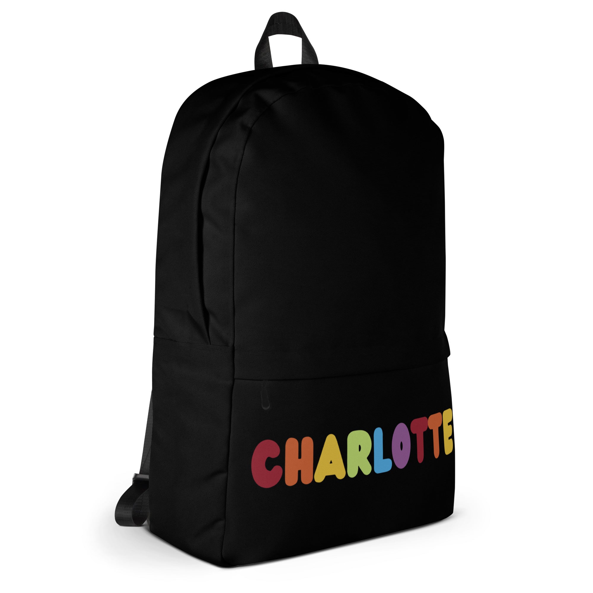 Girls Custom Name Rainbow Font Backpack - Water-Resistant School Bag With Adjustable Padded Straps & Breathable Mesh Back