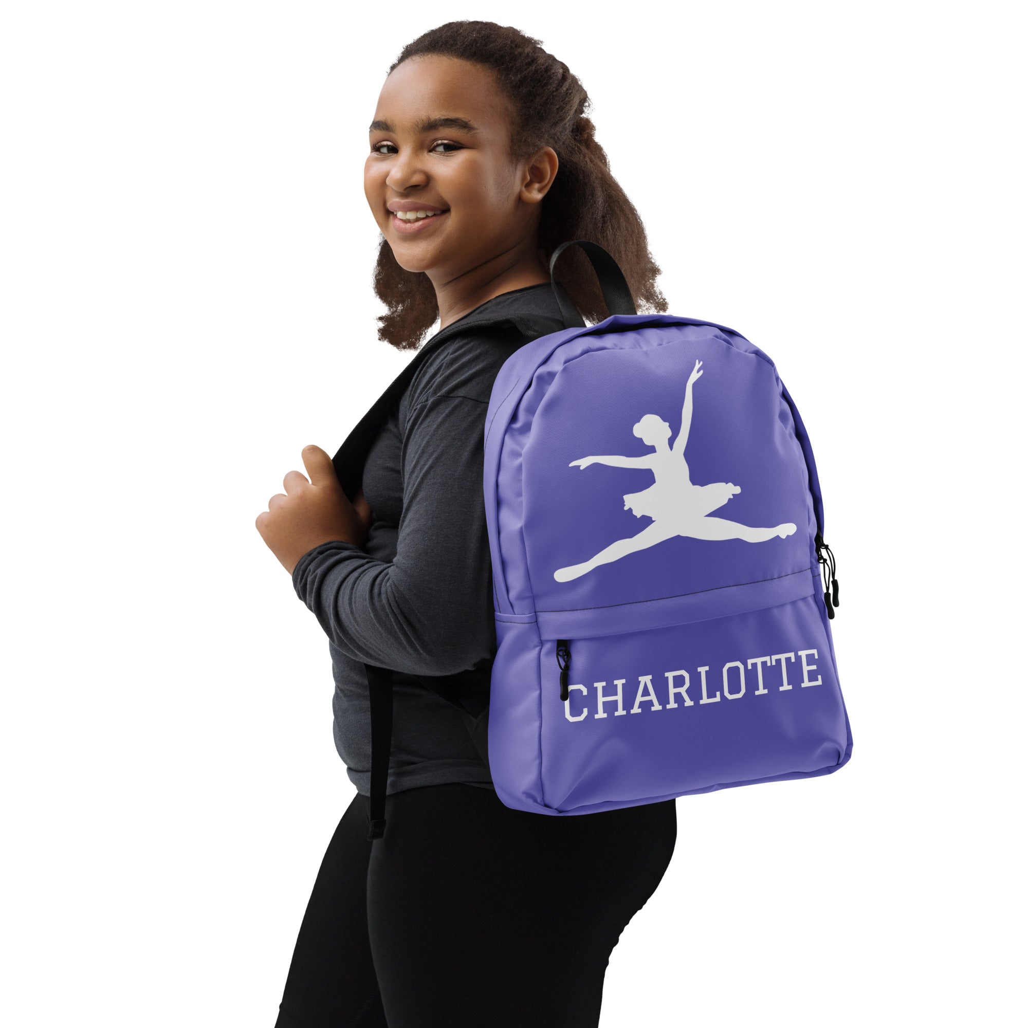 Girls Custom Ballerina Backpack - Water-Resistant School Bag With Adjustable Padded Straps & Breathable Mesh Back