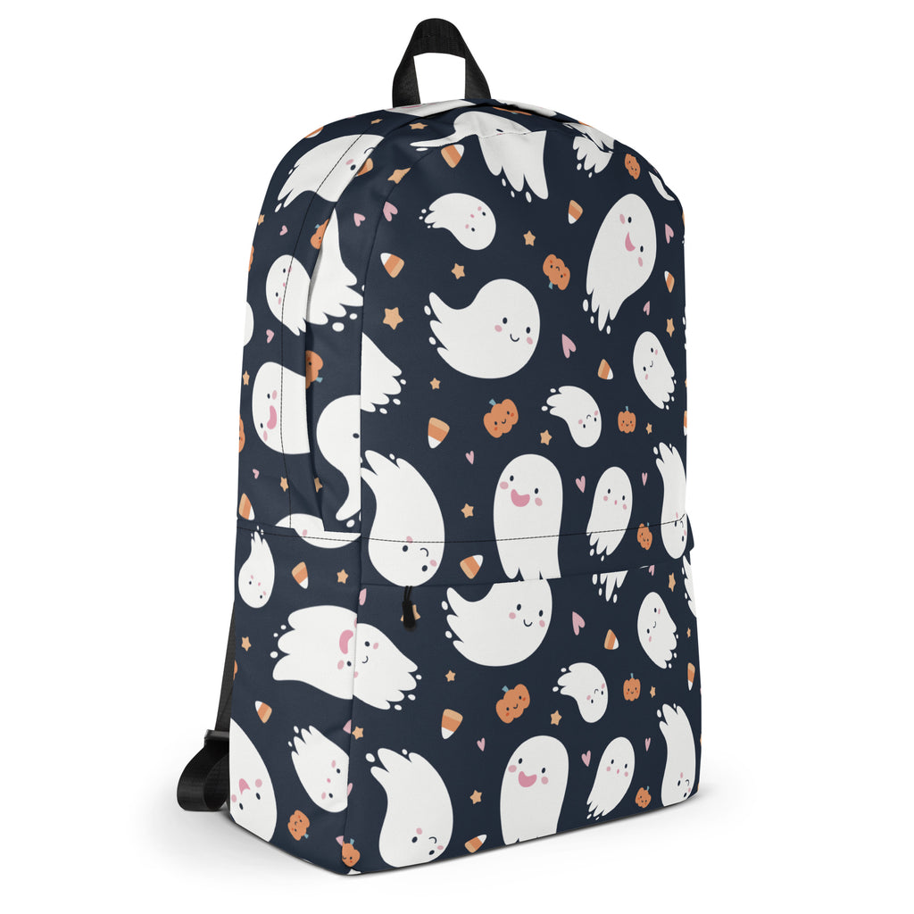 Kids Ghost Halloween Backpack - Water-Resistant School Bag With Adjustable Padded Straps & Breathable Mesh Back