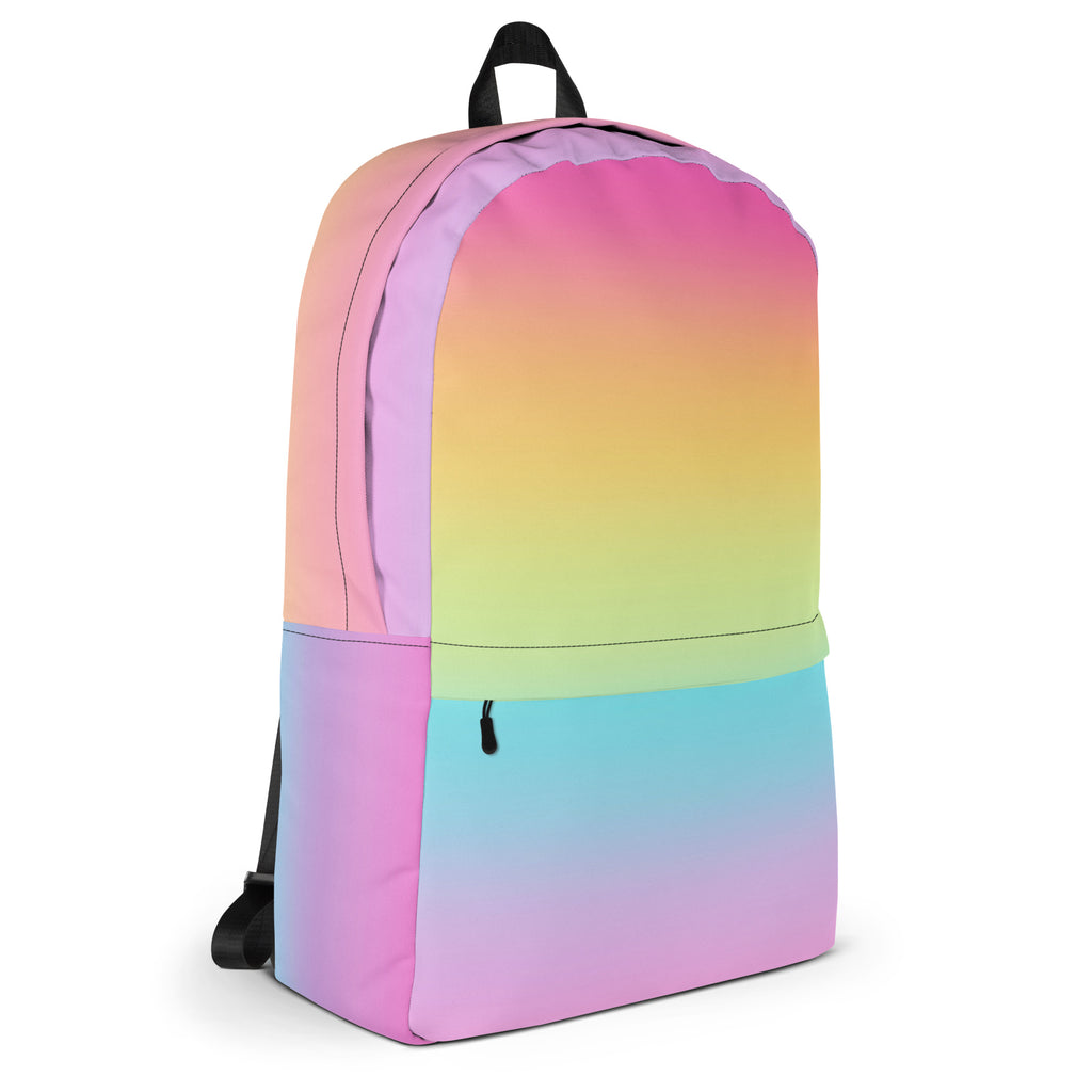 Girls Bright Rainbow Backpack - Water-Resistant School Bag With Adjustable Padded Straps & Breathable Mesh Back