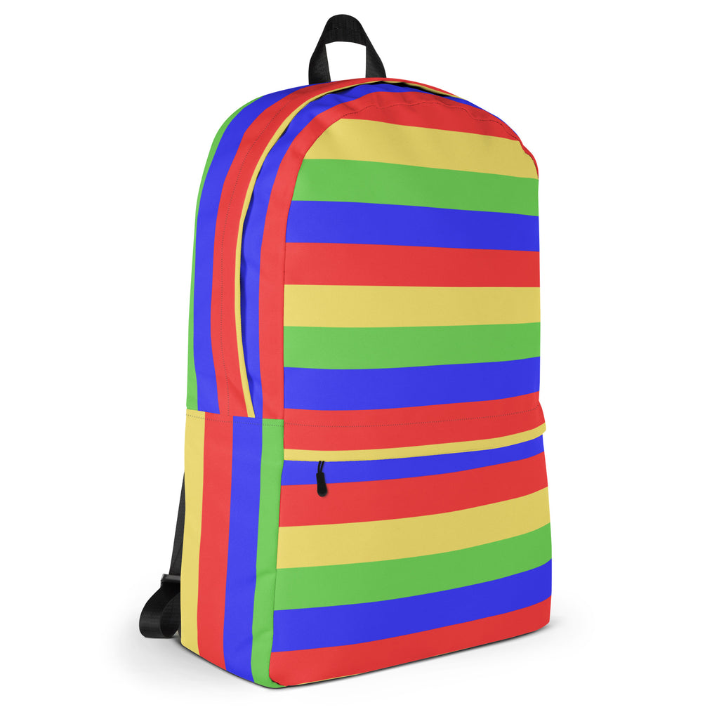 Kids Colorful Striped Backpack - Water-Resistant School Bag With Adjustable Padded Straps & Breathable Mesh Back
