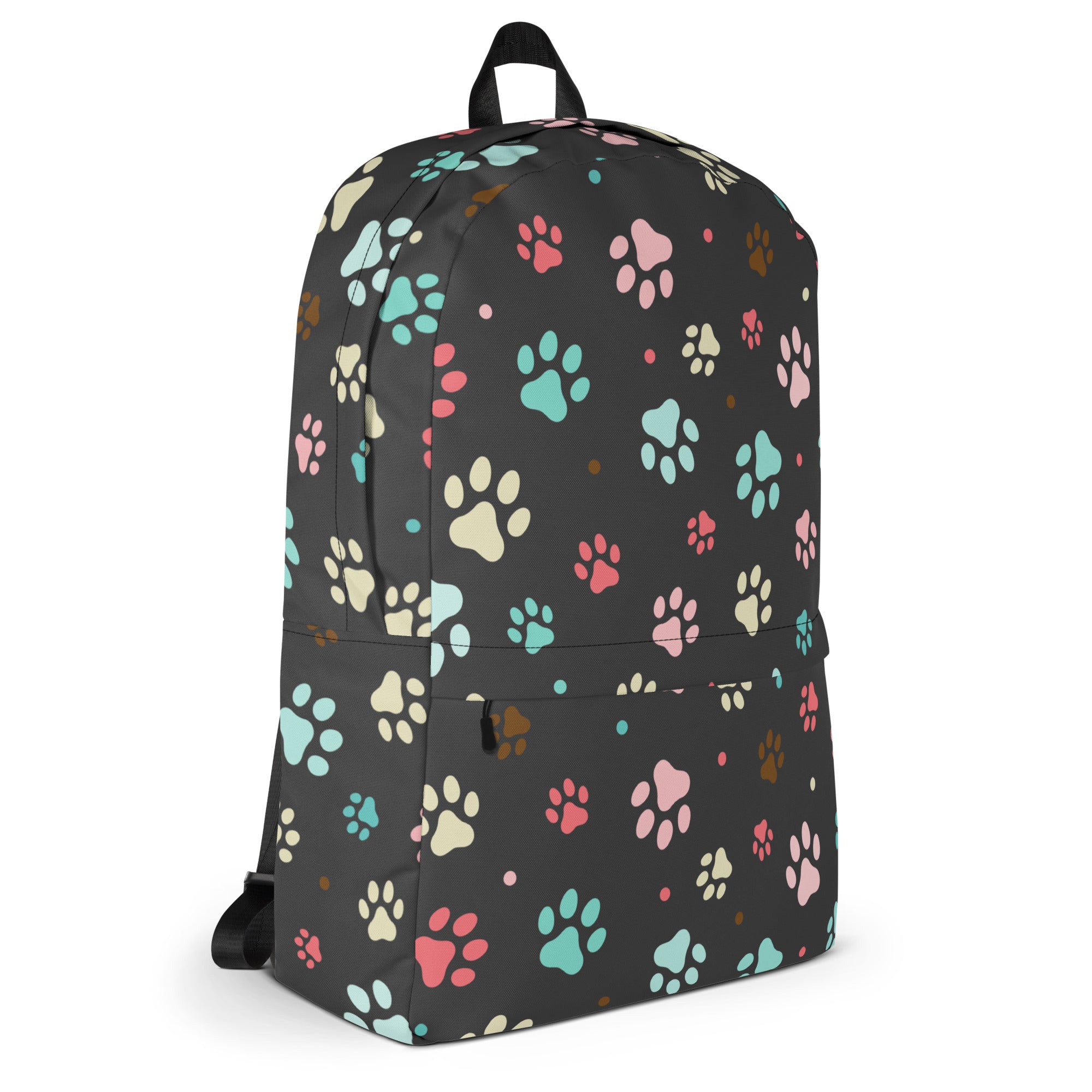 Kids Colorful Paw Print Backpack - Water-Resistant School Bag With Adjustable Padded Straps & Breathable Mesh Back