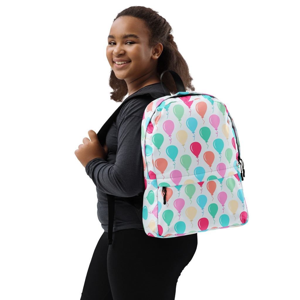 Kids Colorful Balloons Backpack - Water-Resistant School Bag With Adjustable Padded Straps & Breathable Mesh Back