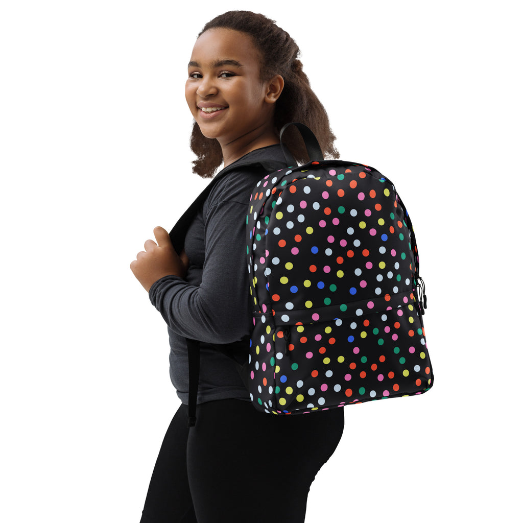 Kids Colorful Dots Backpack - Water-Resistant School Bag With Adjustable Padded Straps & Breathable Mesh Back