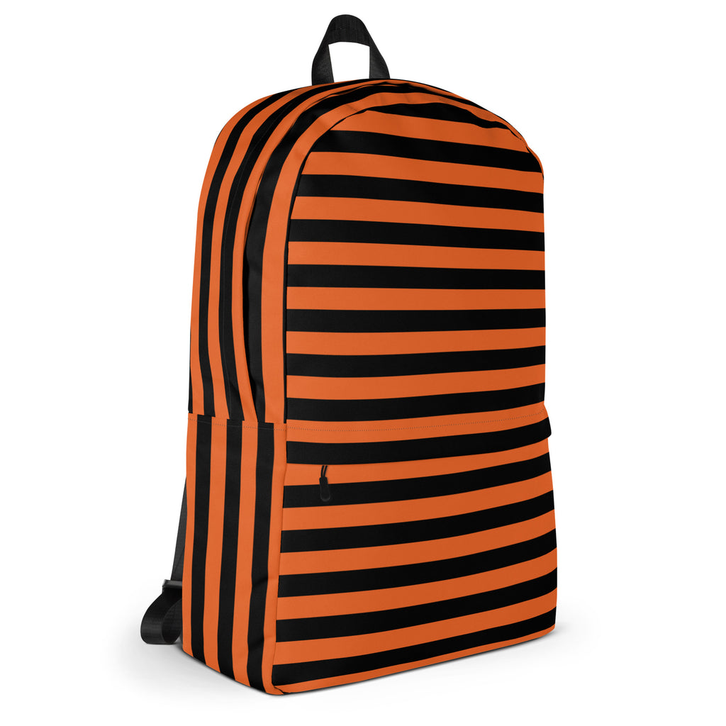 Kids Orange and Black Halloween Backpack - Water-Resistant School Bag With Adjustable Padded Straps & Breathable Mesh Back