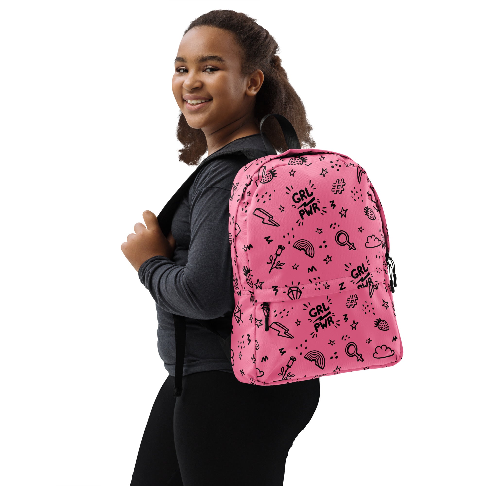 Girl Power Kids Backpack - Water-Resistant School Bag With Adjustable Padded Straps & Breathable Mesh Back